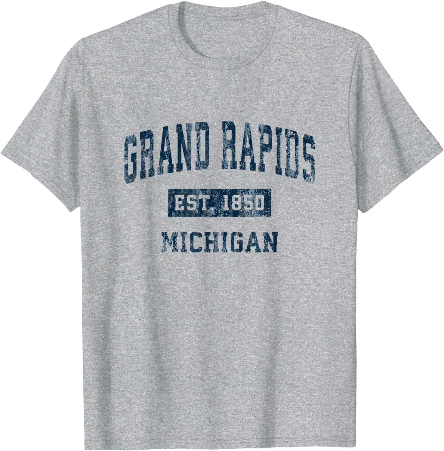 Grand Rapids Michigan MI Vintage Sports Design Navy Print T-Shirt