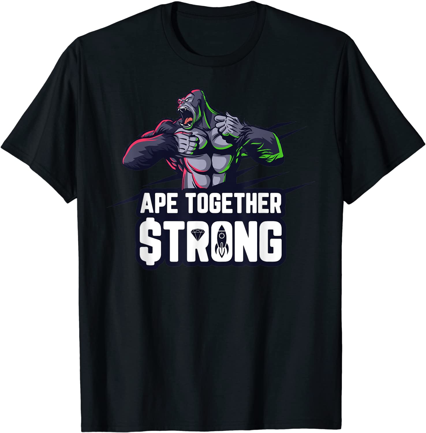 Ape Together Strong - Hold GME Gorilla Rocket Gamestonk Meme T-Shirt