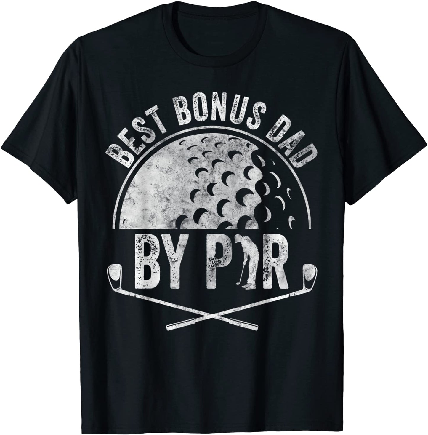 Mens Best Bonus Dad By Par Shirt Golf Lover Sports Gift Golfer T-Shirt