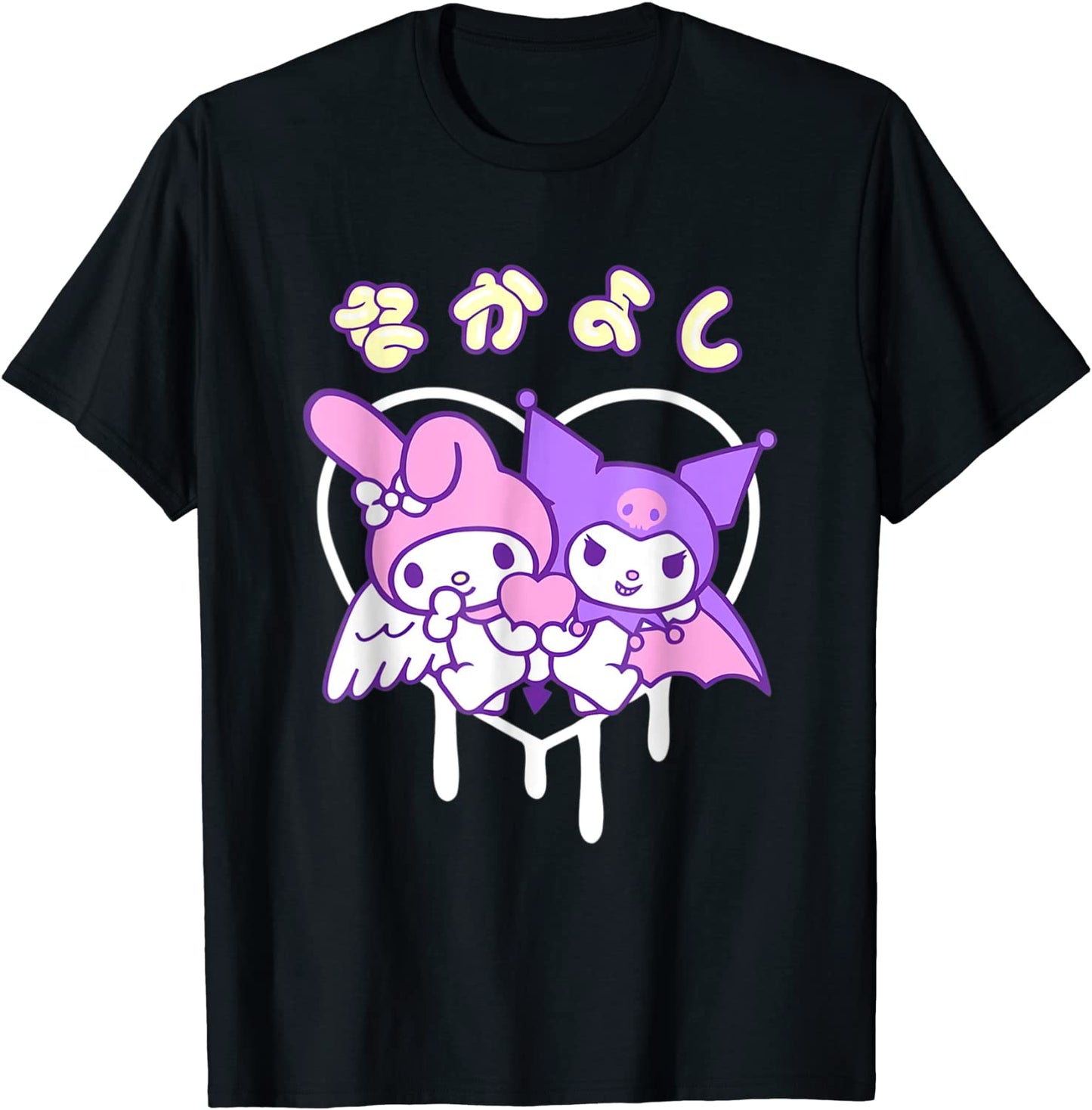 My Valentines Melody and Kuromi Drip Heart Valentines T-Shirt