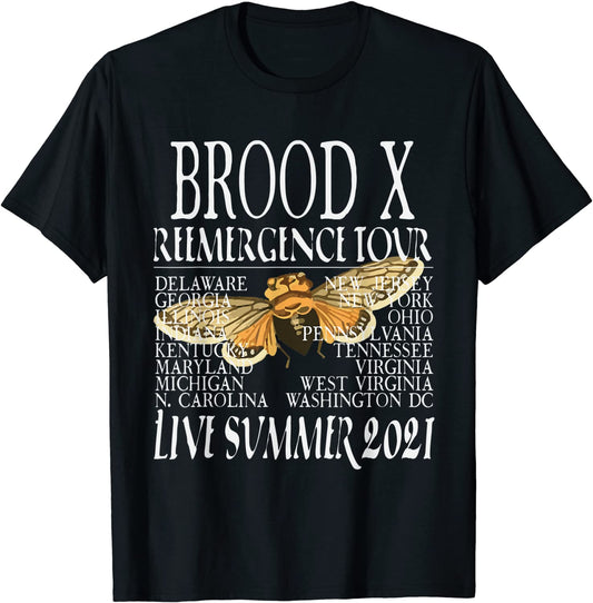 17 Year Cicada Brood X Reemergence Tour Great Eastern Brood T-Shirt