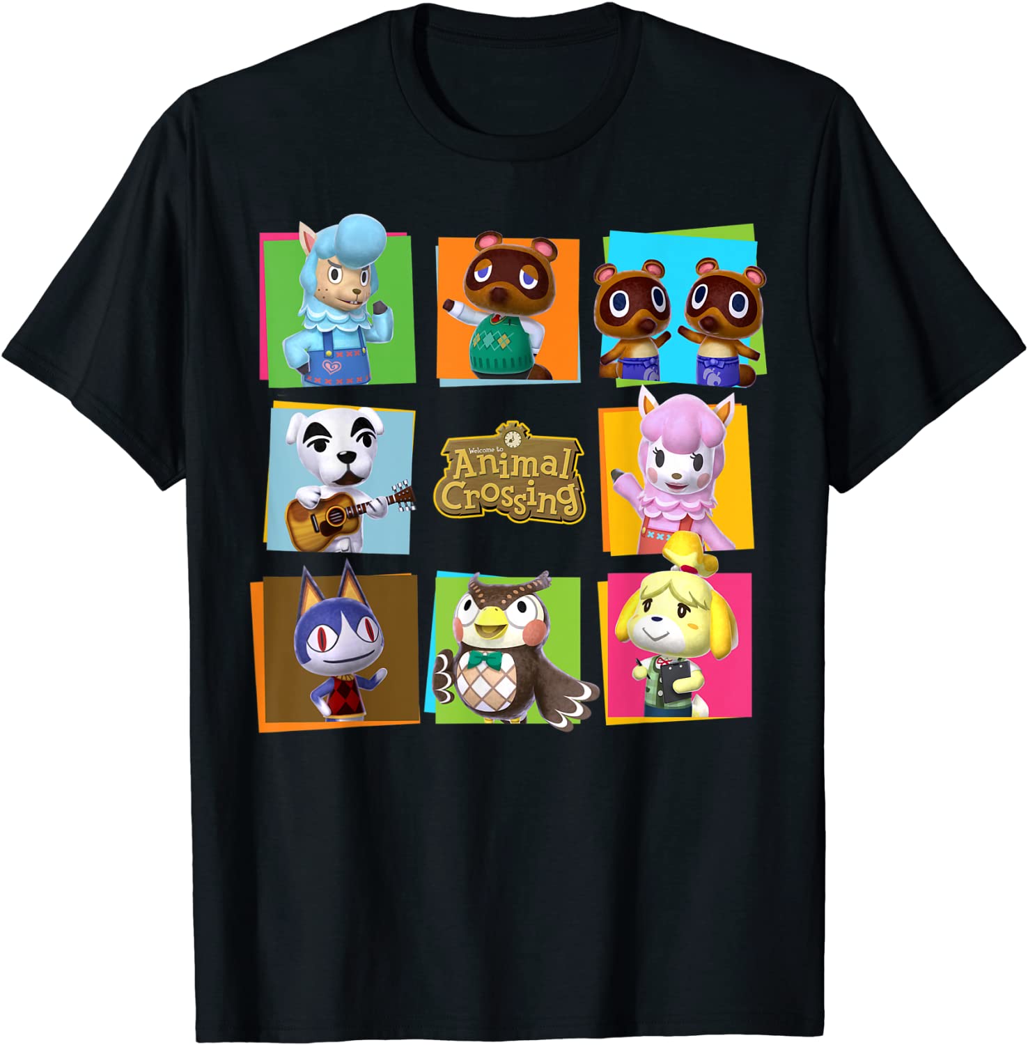 Animal Crossing Group Shot Panels T-Shirt
