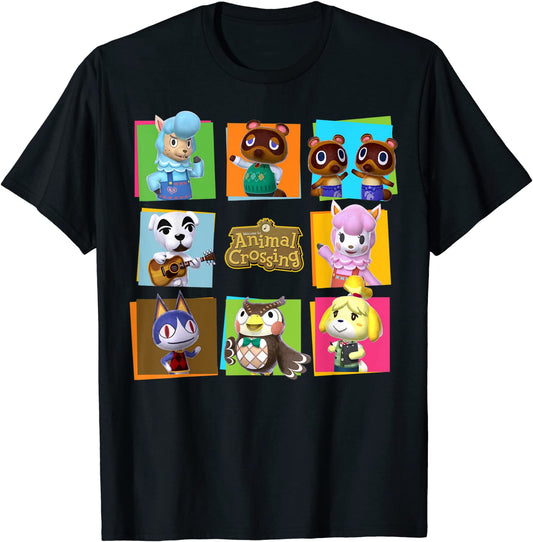 Animal Crossing Group Shot Panels T-Shirt