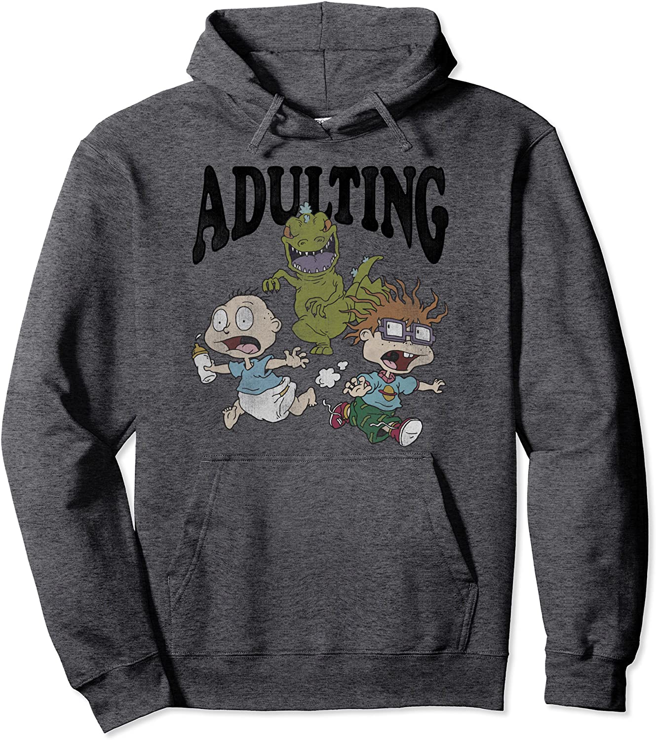 Rugrats Running From Reptar And Adulting Hoodie