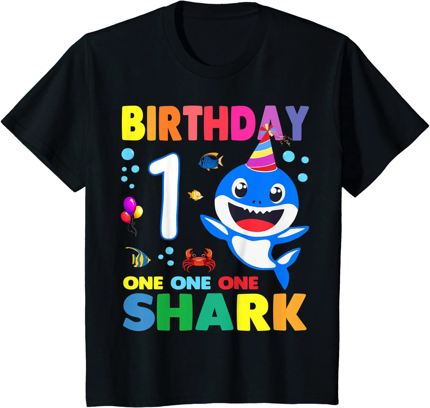 Kids Kids Baby Shark Shirt 1st Birthday Boy One 1 Year Old Doo T-Shirt