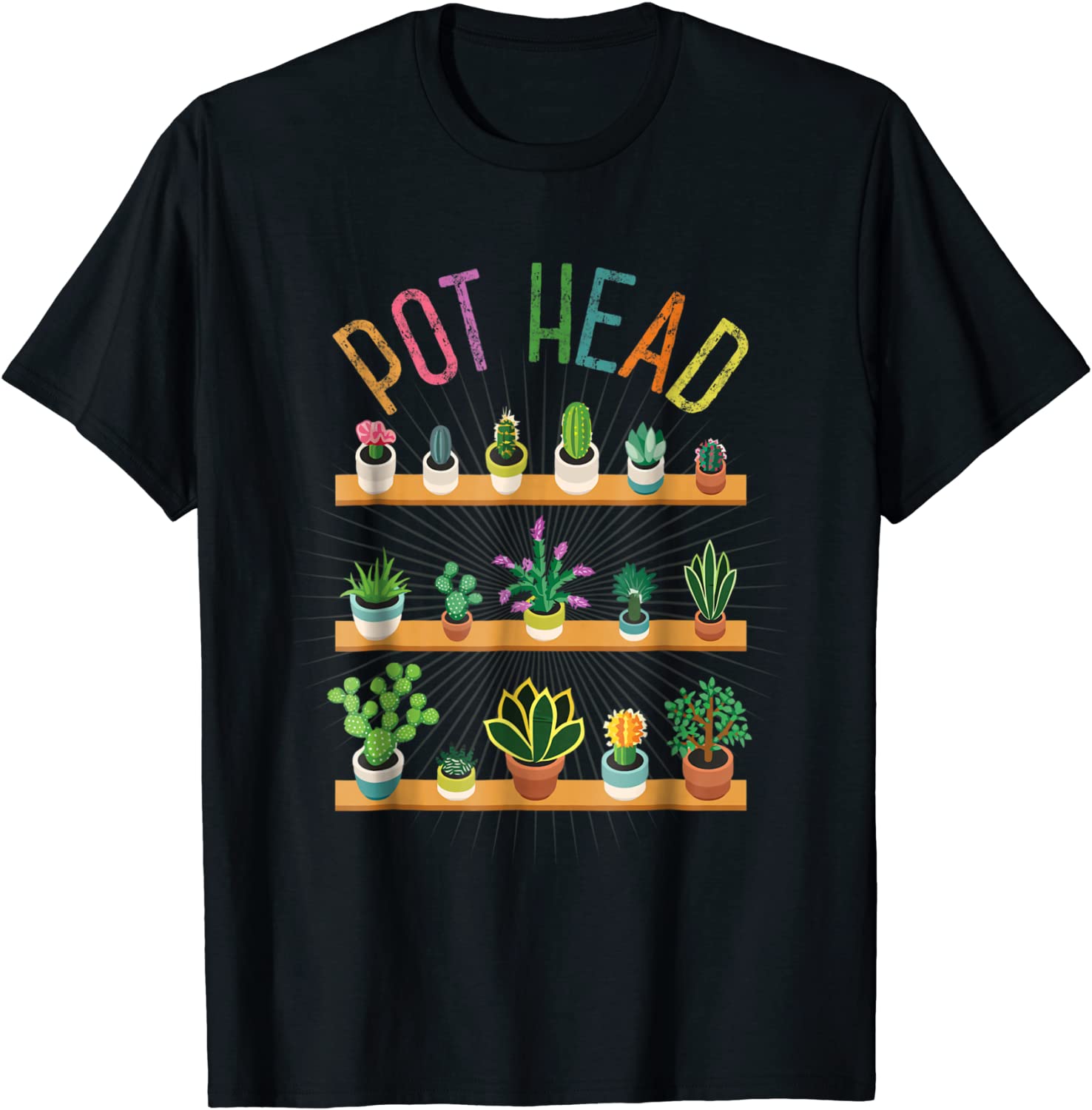 Plant Lover and Gardener T-Shirt Pot Head Succulent
