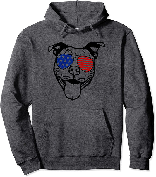 Carolina Adopt A Bulls - USA Sunglasses Pittie Pullover Hoodie