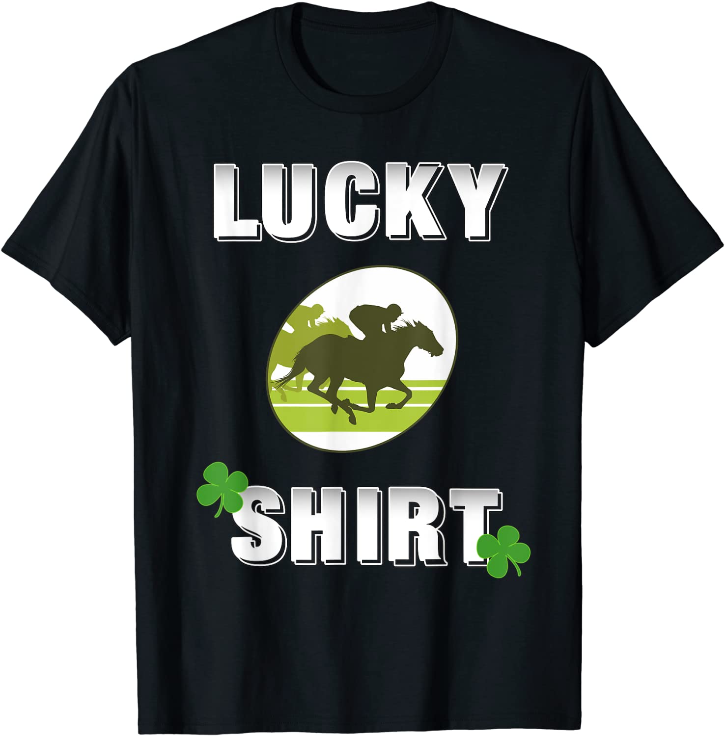 Lucky Horse Race Equestrian T-Shirt Darks