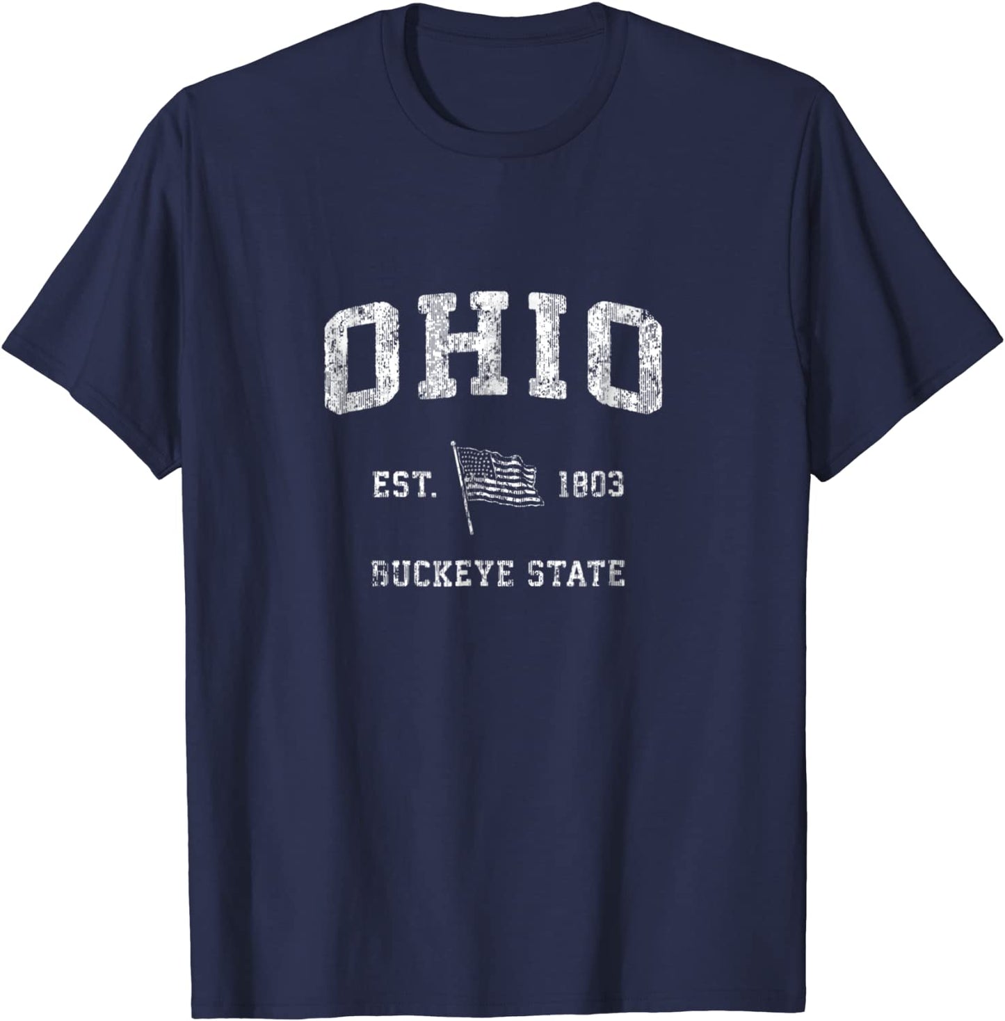 Ohio T-Shirt Vintage US Flag Sports Design Tee