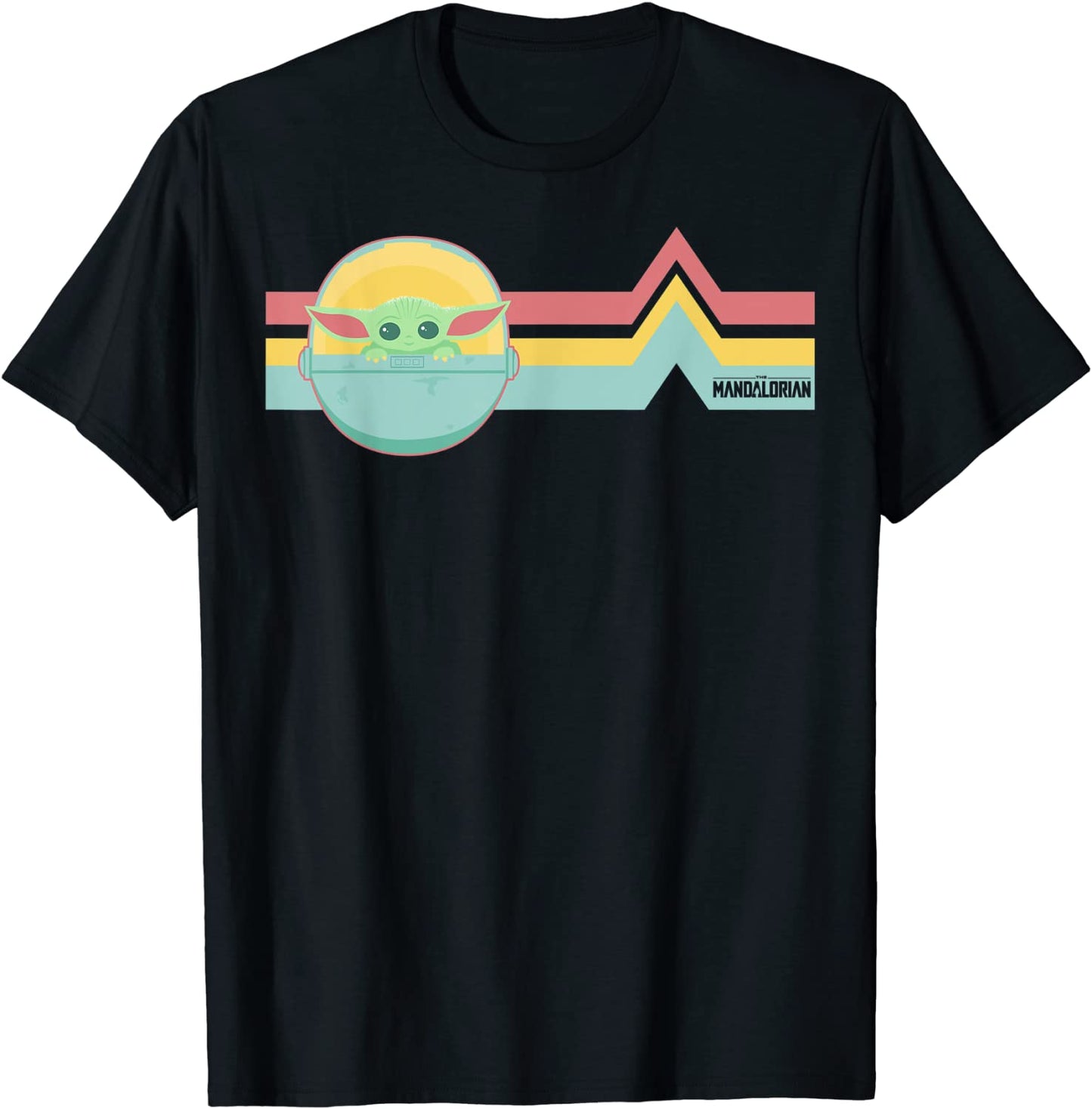 Star Wars The Mandalorian The Child Rainbow Chest Lines T-Shirt