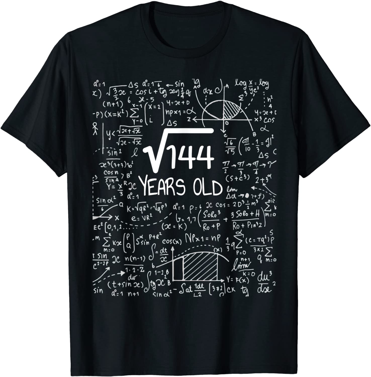 Square Root of 144 12 Years Old 12th Birthday Design T-Shirt