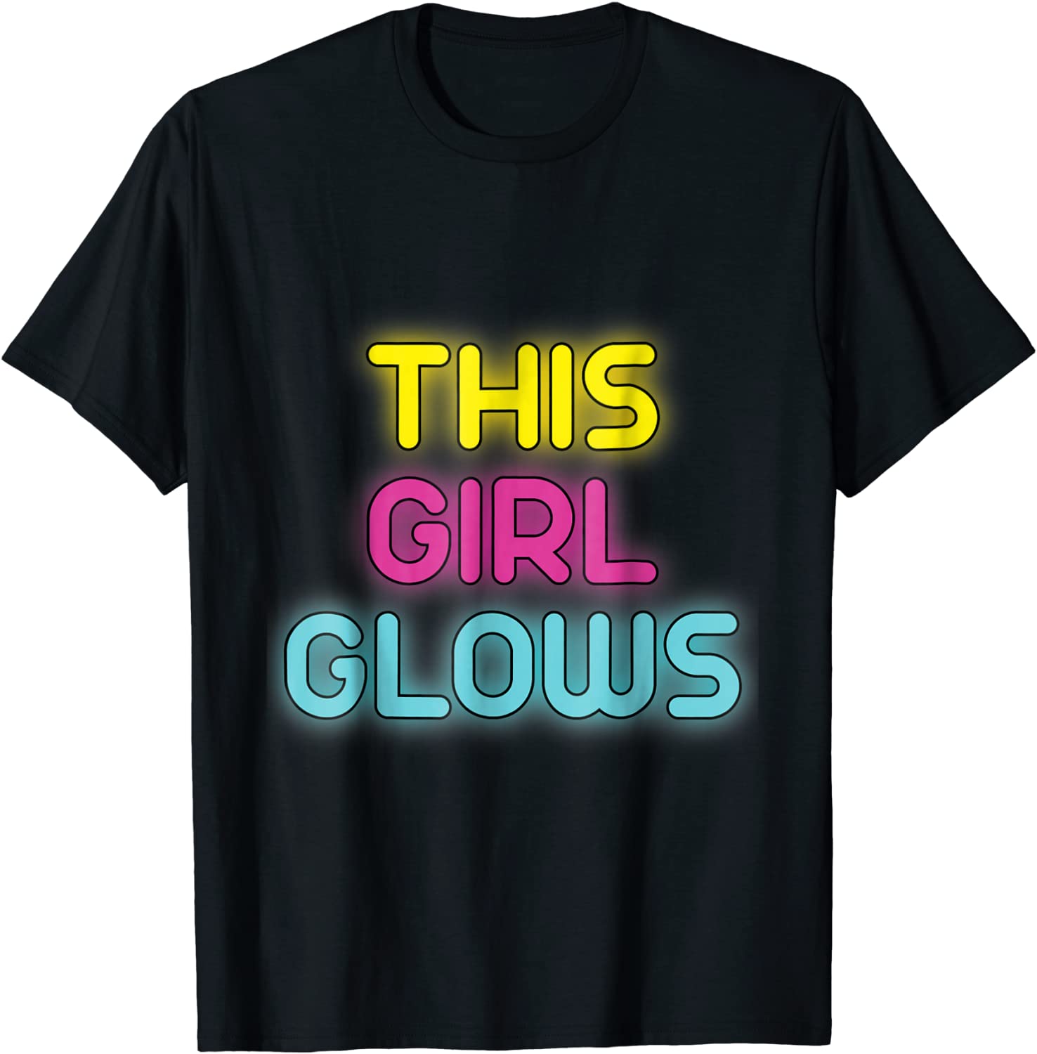 This Girl Glows Retro 80s Neon Party Shirt