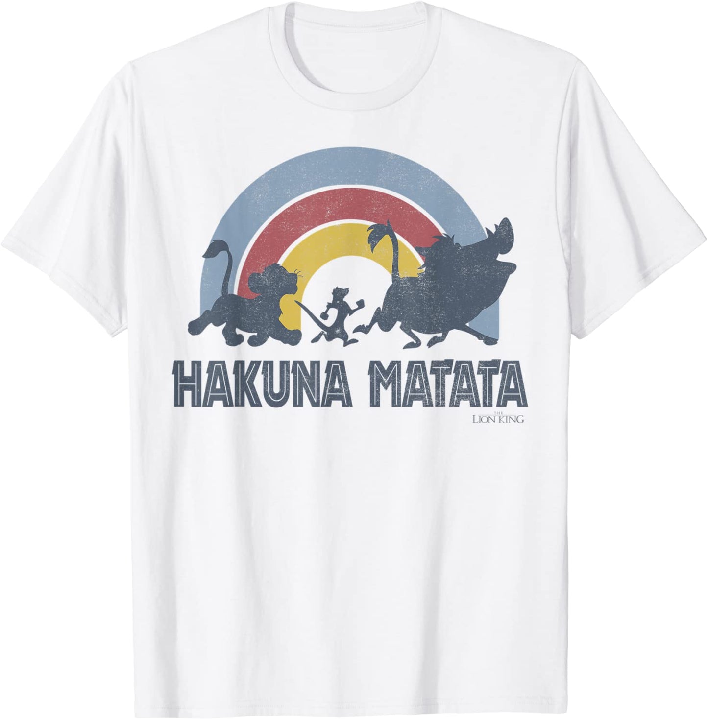 Disney The Lion King Hakuna Matata Distressed Rainbow Logo T-Shirt