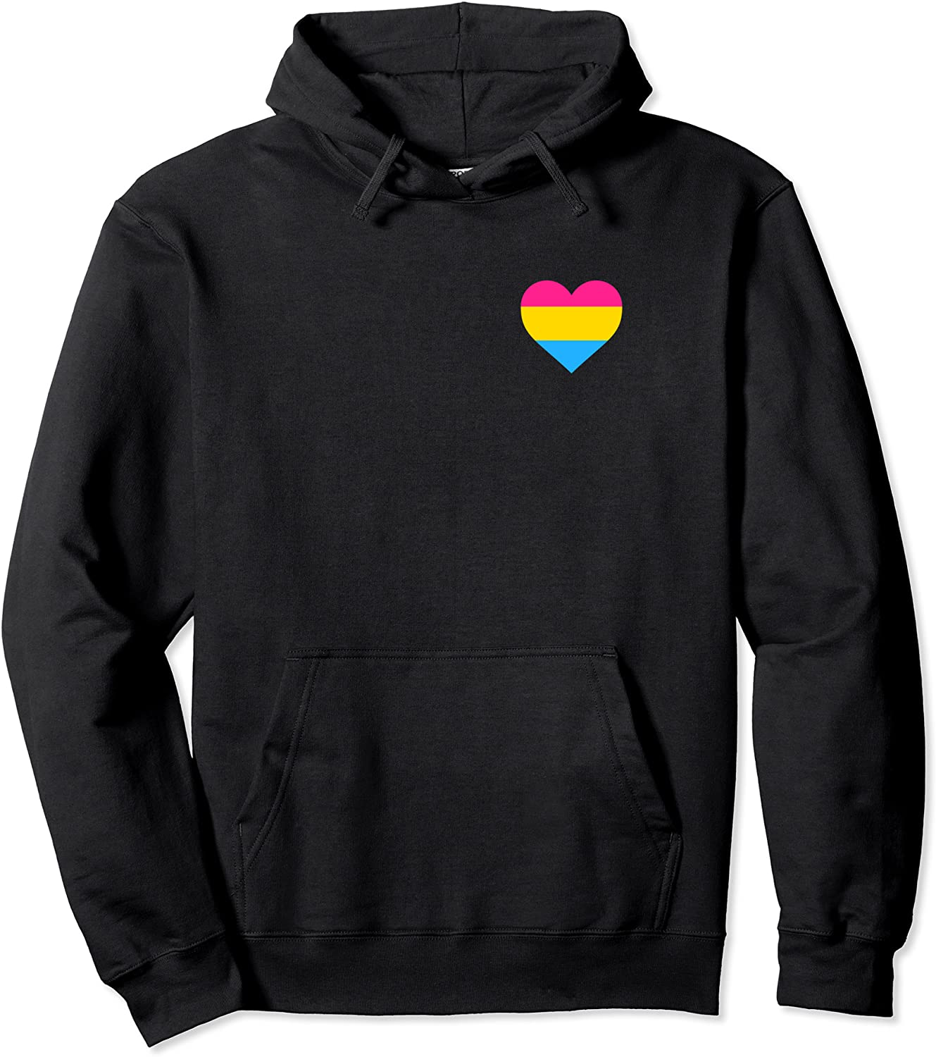 Pansexual Flag LGBT Love Heart Pocket Print Pride March Pullover Hoodie