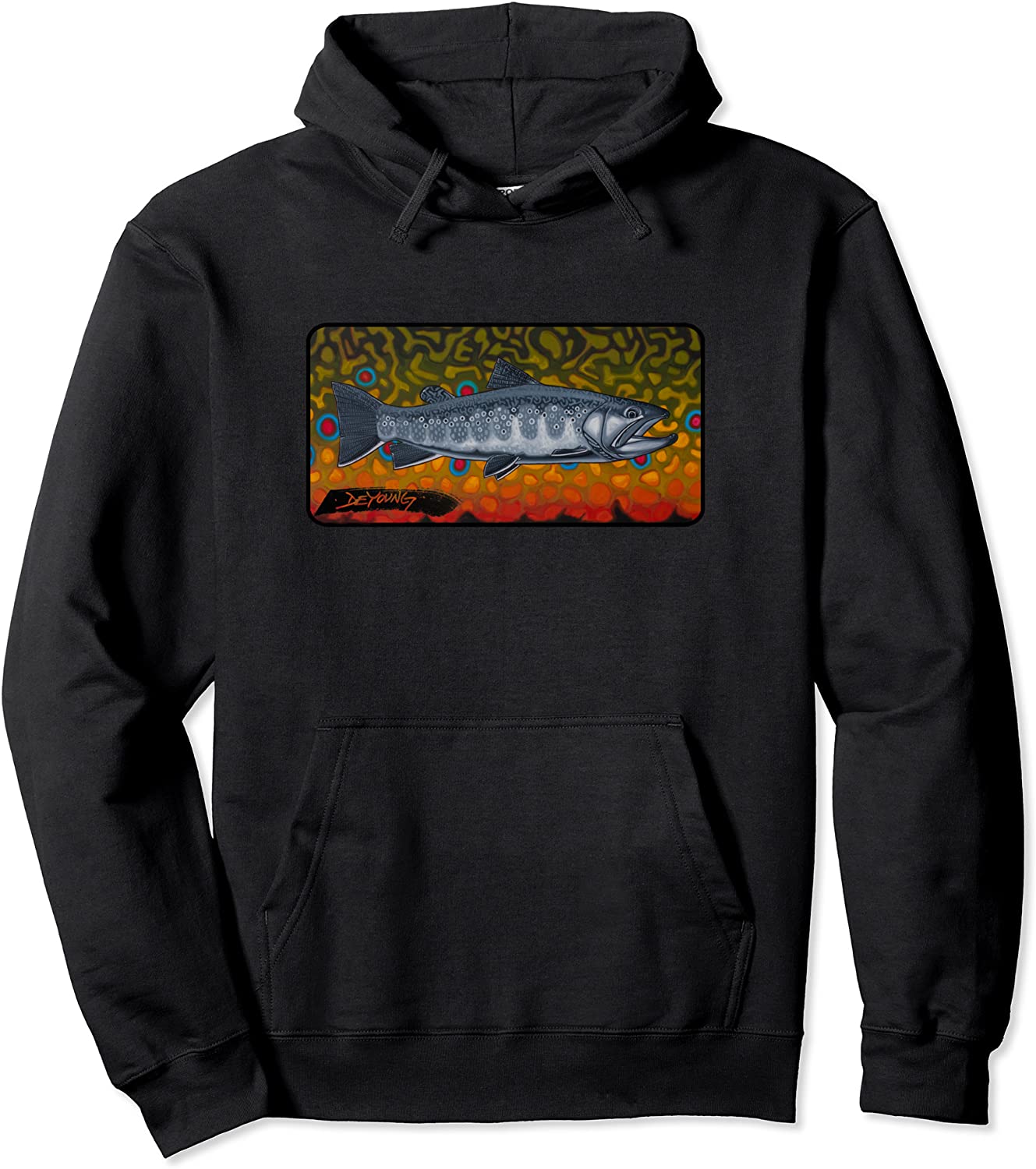 Contemporary Brook Trout Fly Fishing Hoodie Derek DeYoung