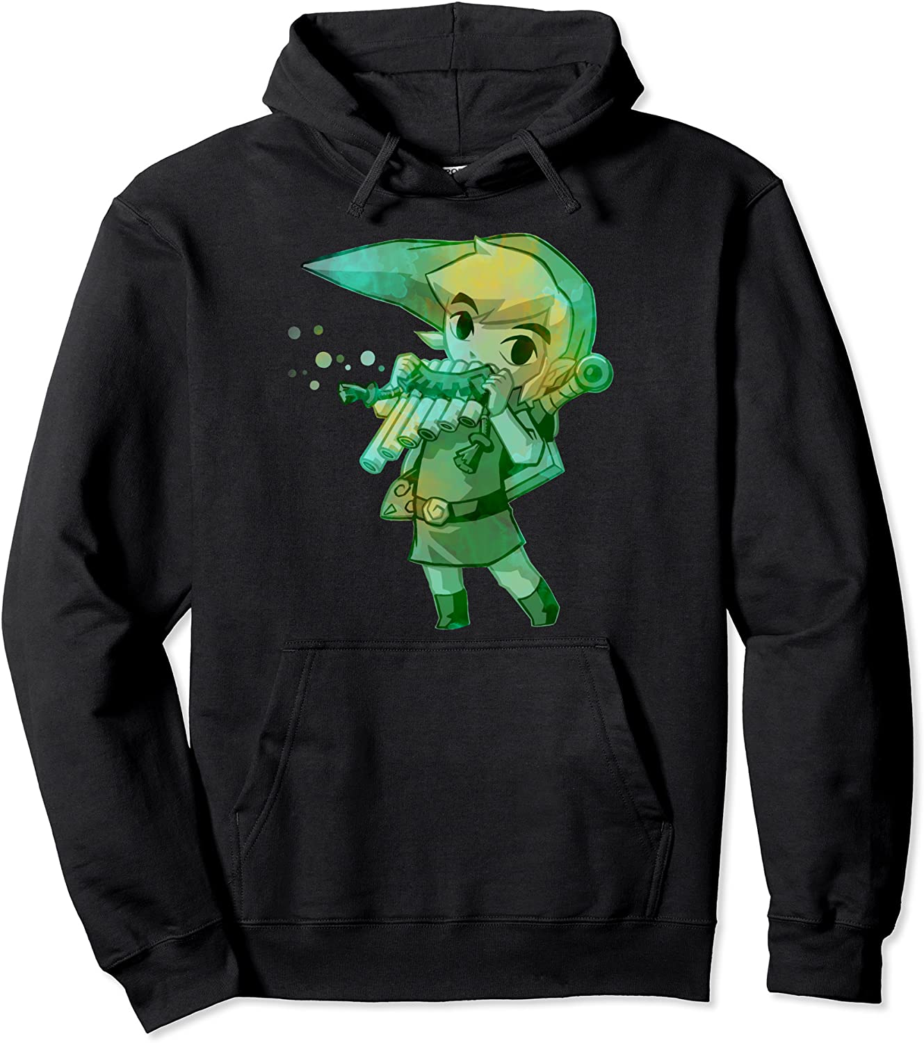 Nintendo Legend Of Zelda Link Playing Music Portrait Pullover Hoodie