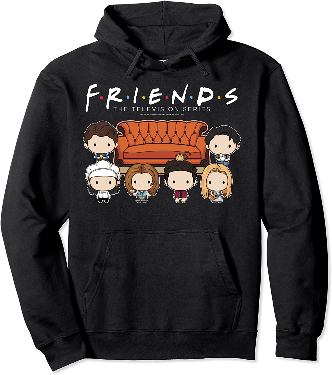 Friends Chibi Couch Crew Logo Pullover Hoodie