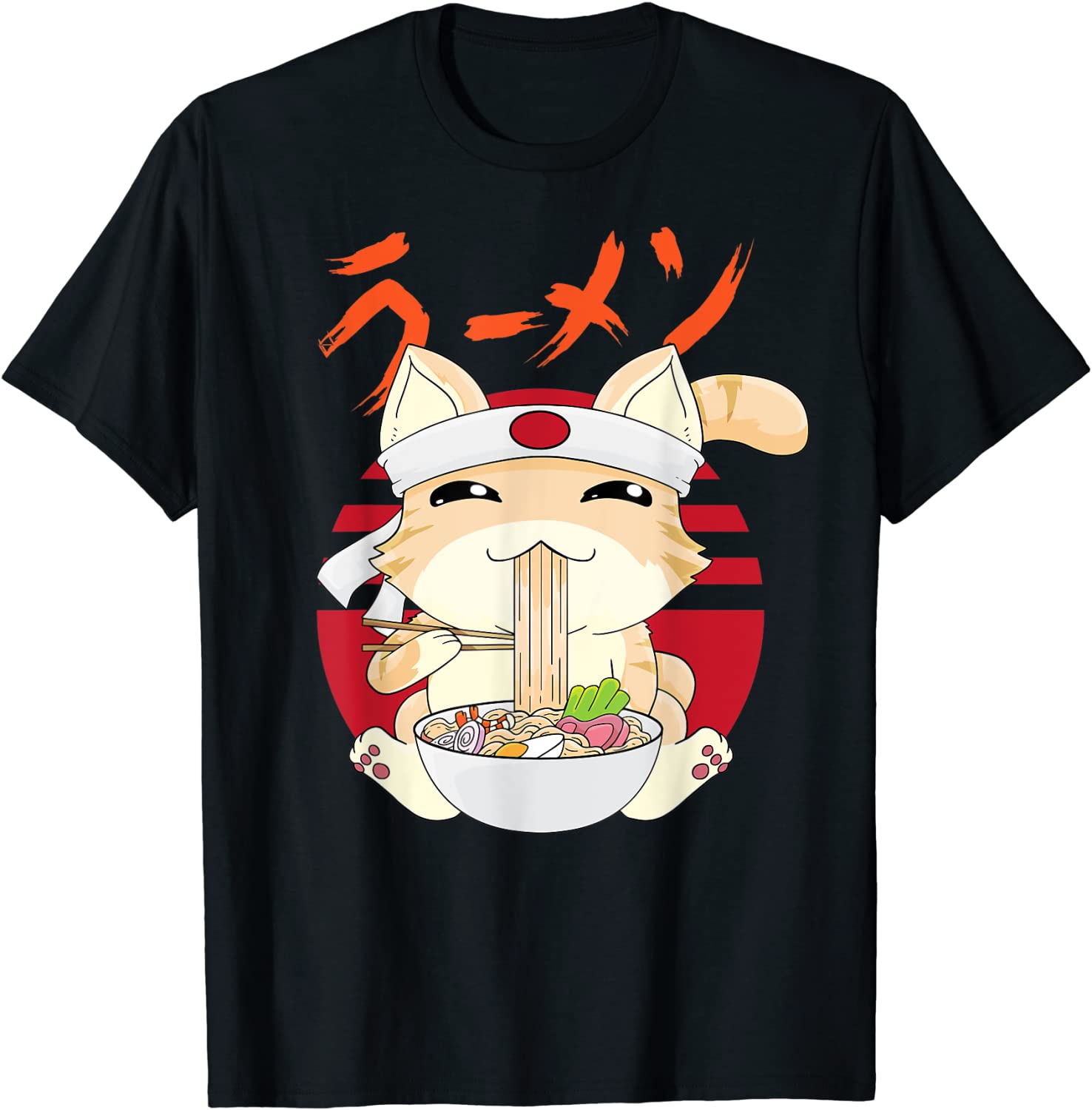 Ramen Cat Kawaii Neko Ramen Japanese Anime T-Shirt