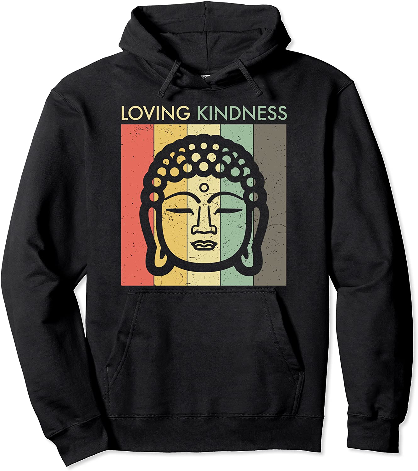Retro Vintage Meditation Buddha Loving Kindness Pullover Hoodie