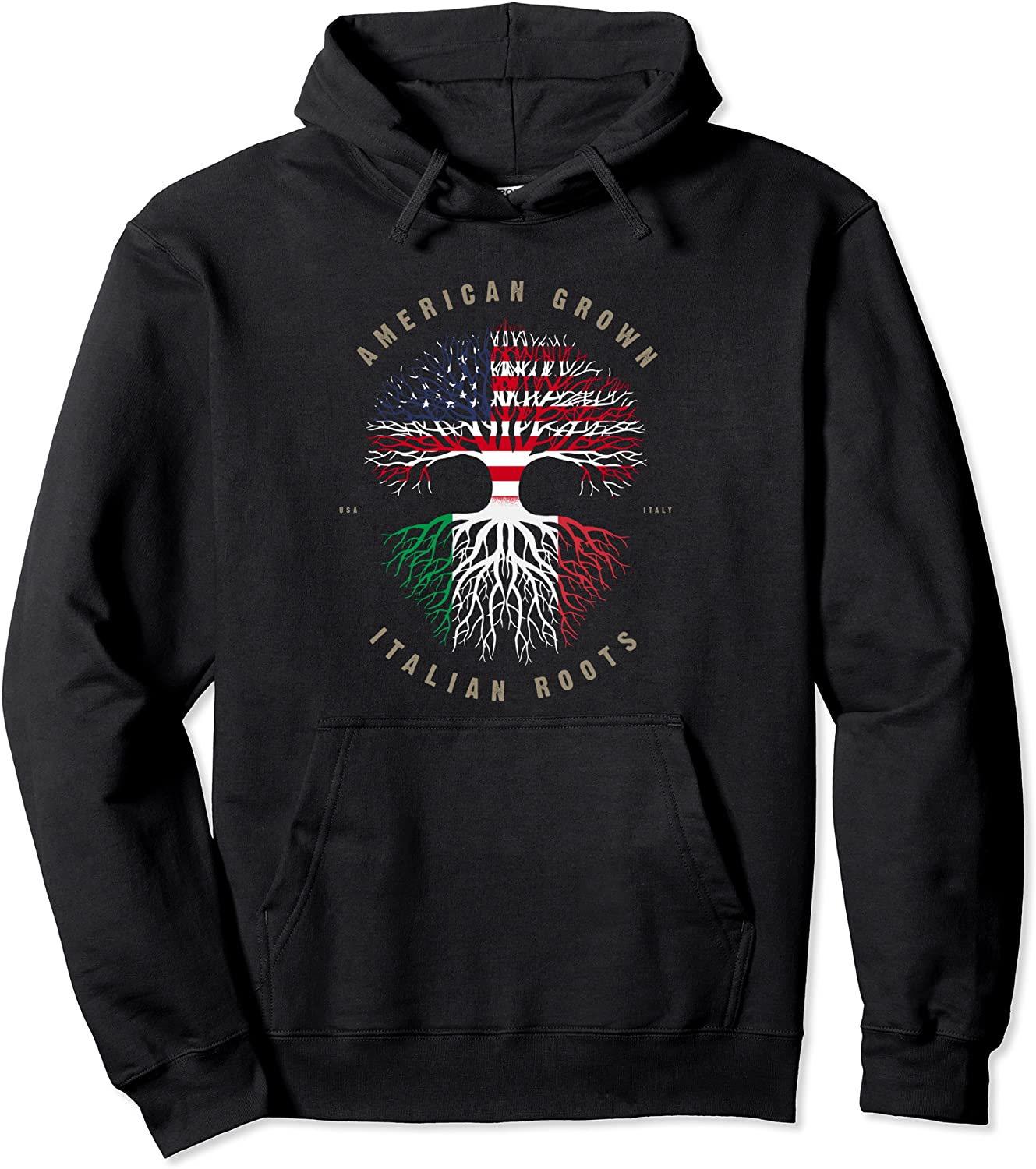 American Grown Italian Roots Italy Flag Pullover Hoodie