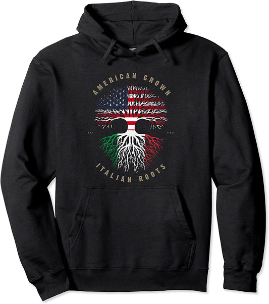 American Grown Italian Roots Italy Flag Pullover Hoodie
