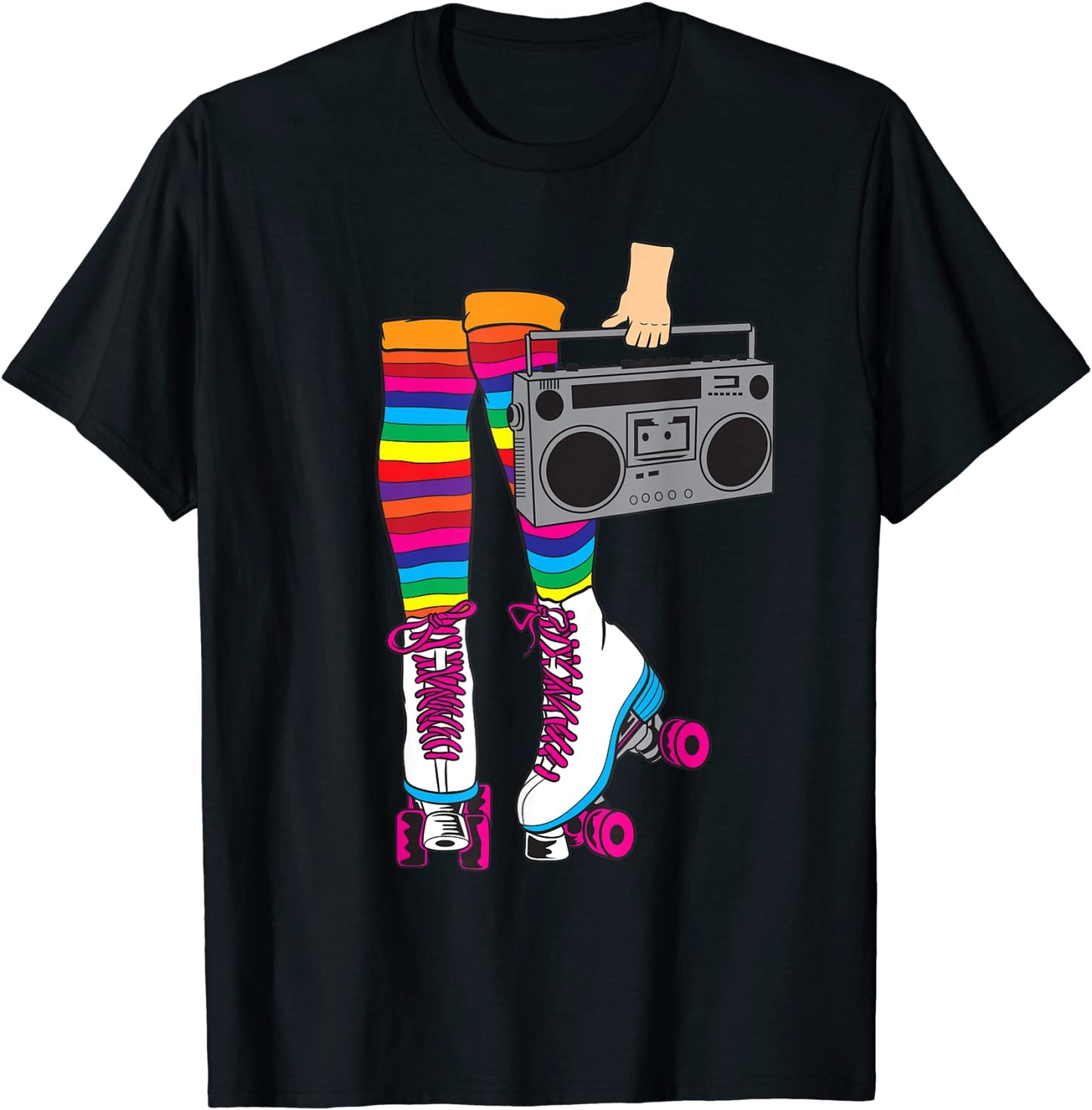 Retro Rollerskates Funny 80s Roller Disco Skating Girl Gift T-Shirt