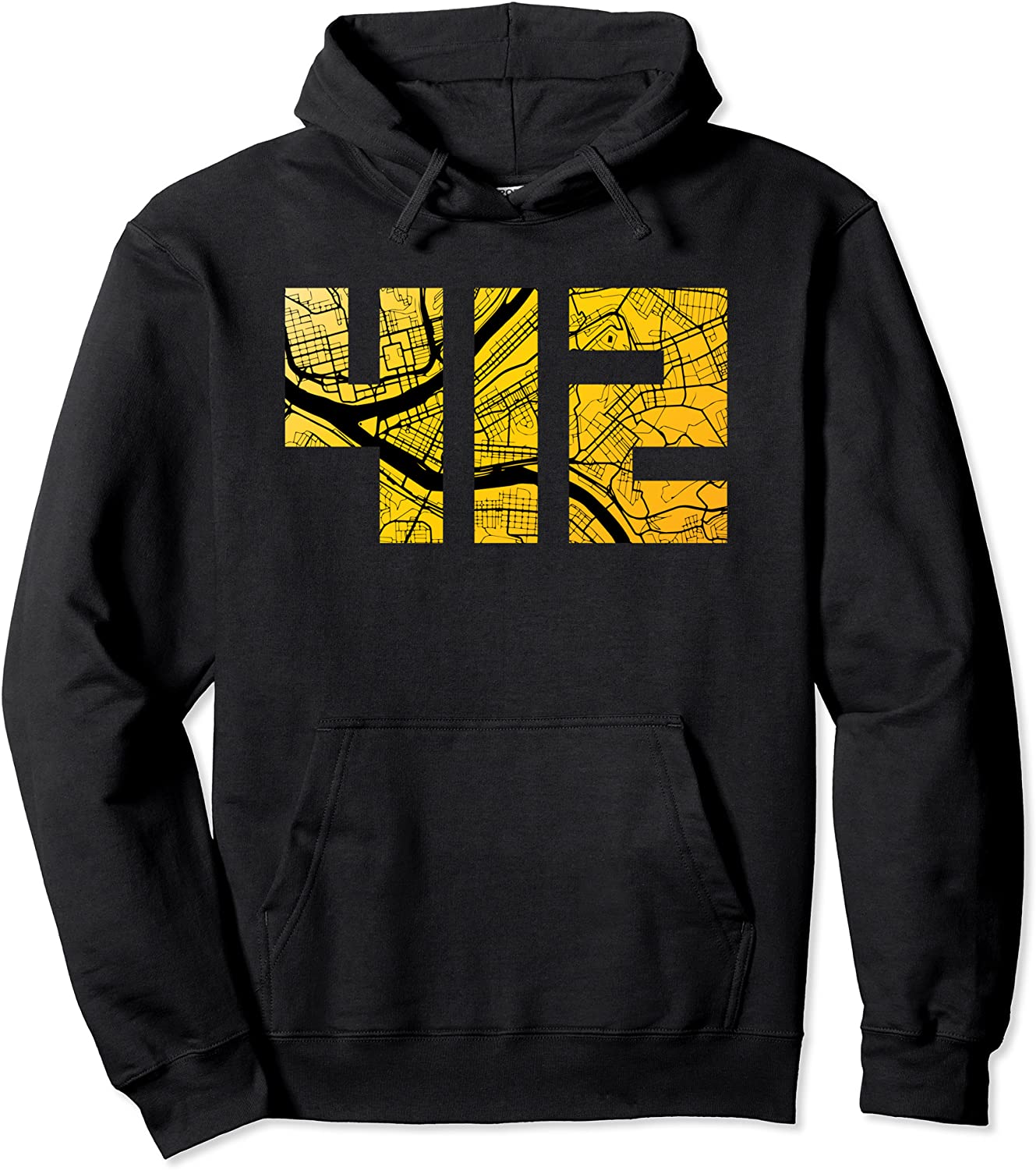 Pittsburgh 412 Map Sweatshirt Hoodie