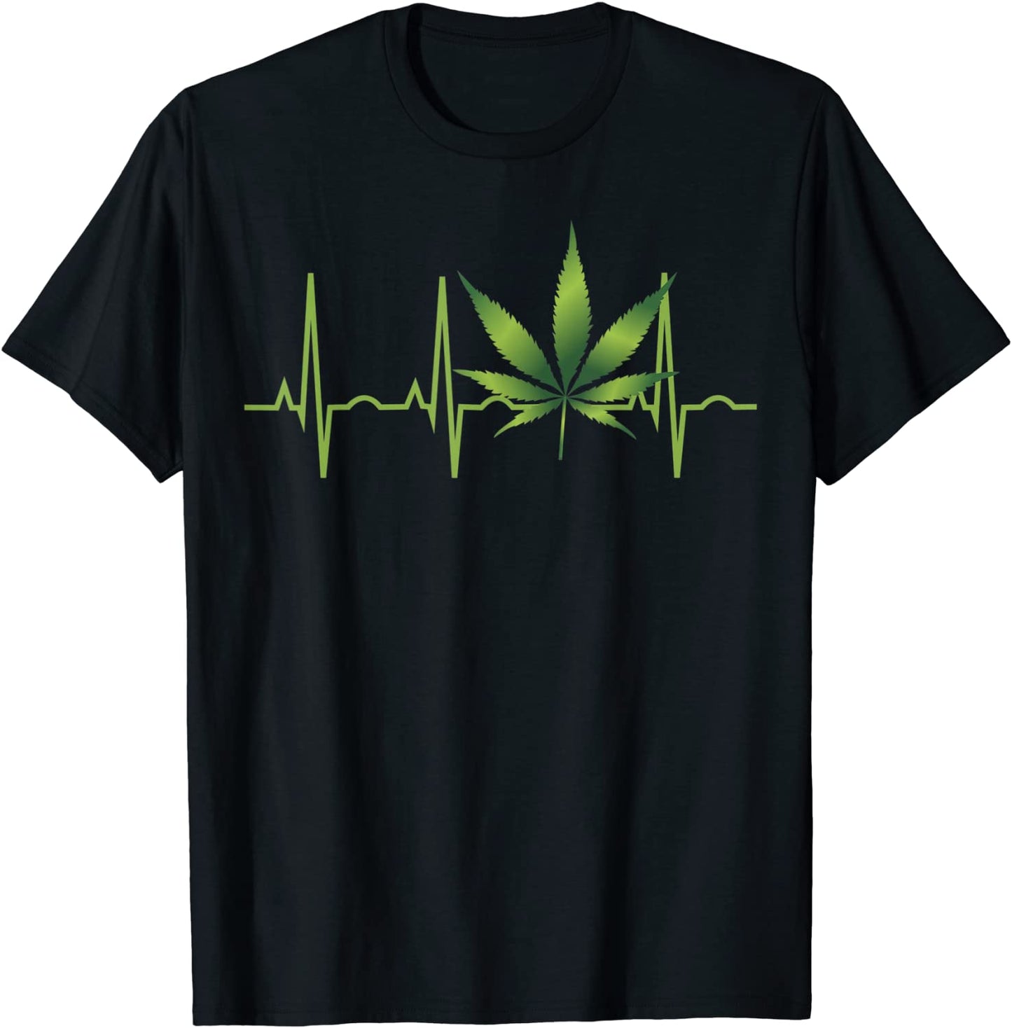 Weed Shirts for Men Women Marijuana Leaf Heartbeat Gift T-Shirt
