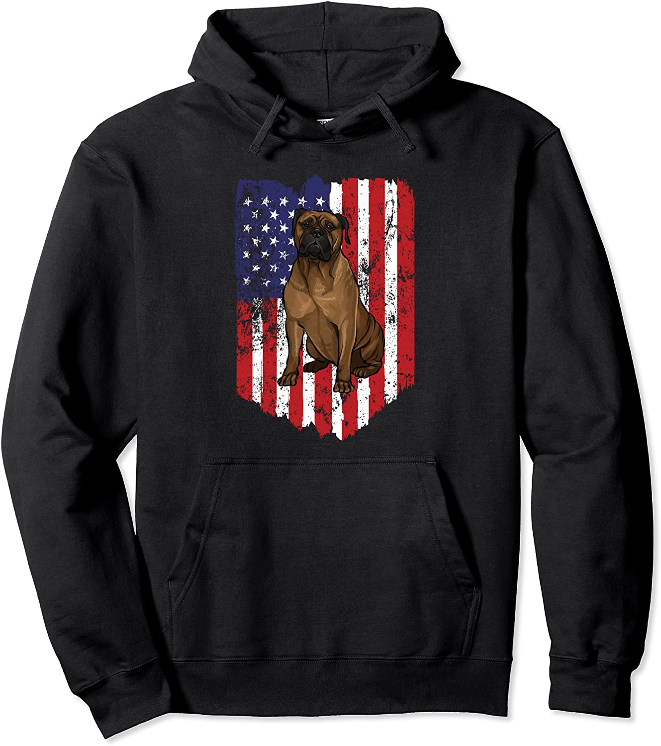 American Flag Bullmastiff 4th Of July USA Pullover Hoodie