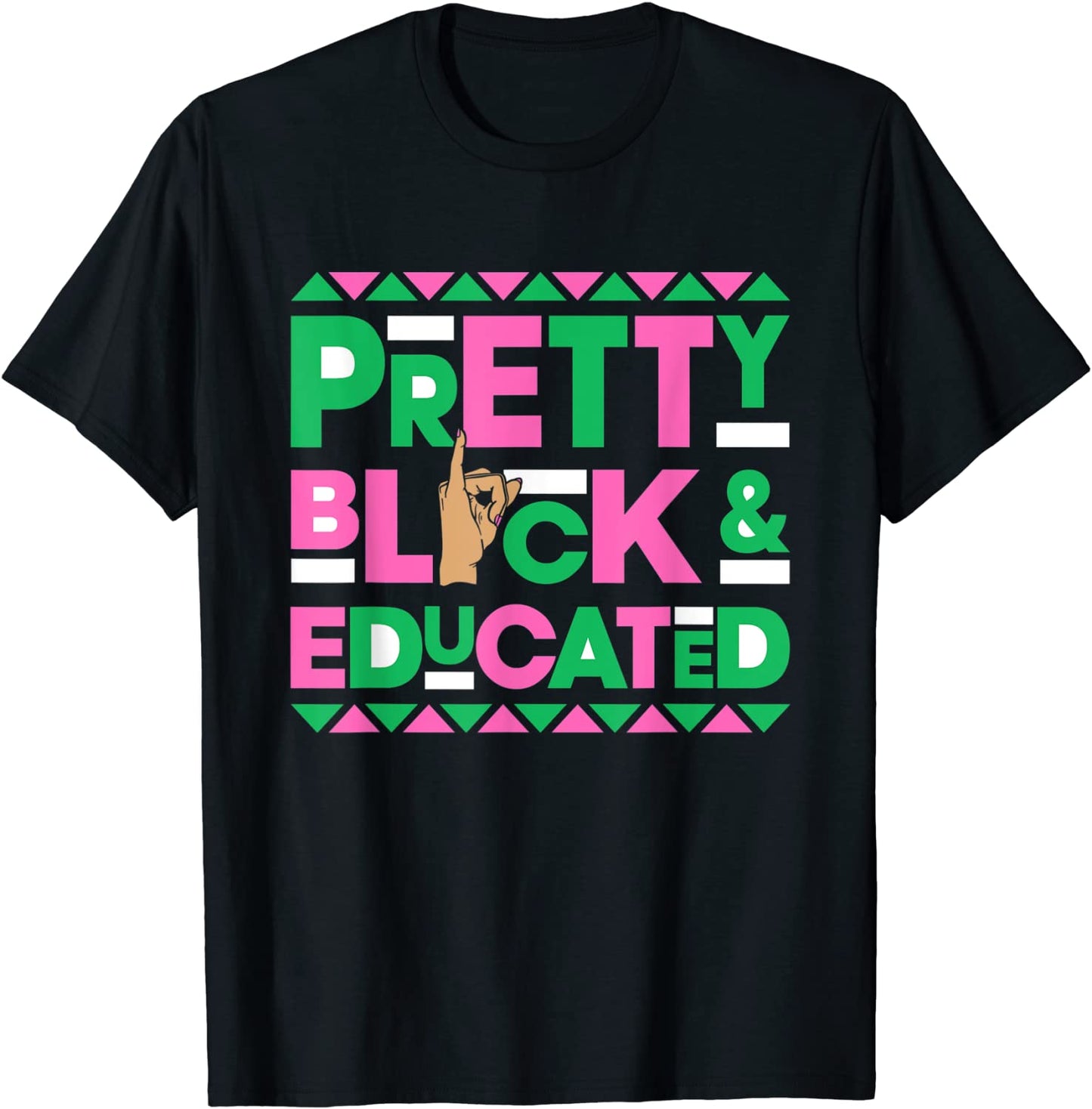 Alpha Pretty Black Kappa and Educated Alpha Hand Sign 1908 T-Shirt
