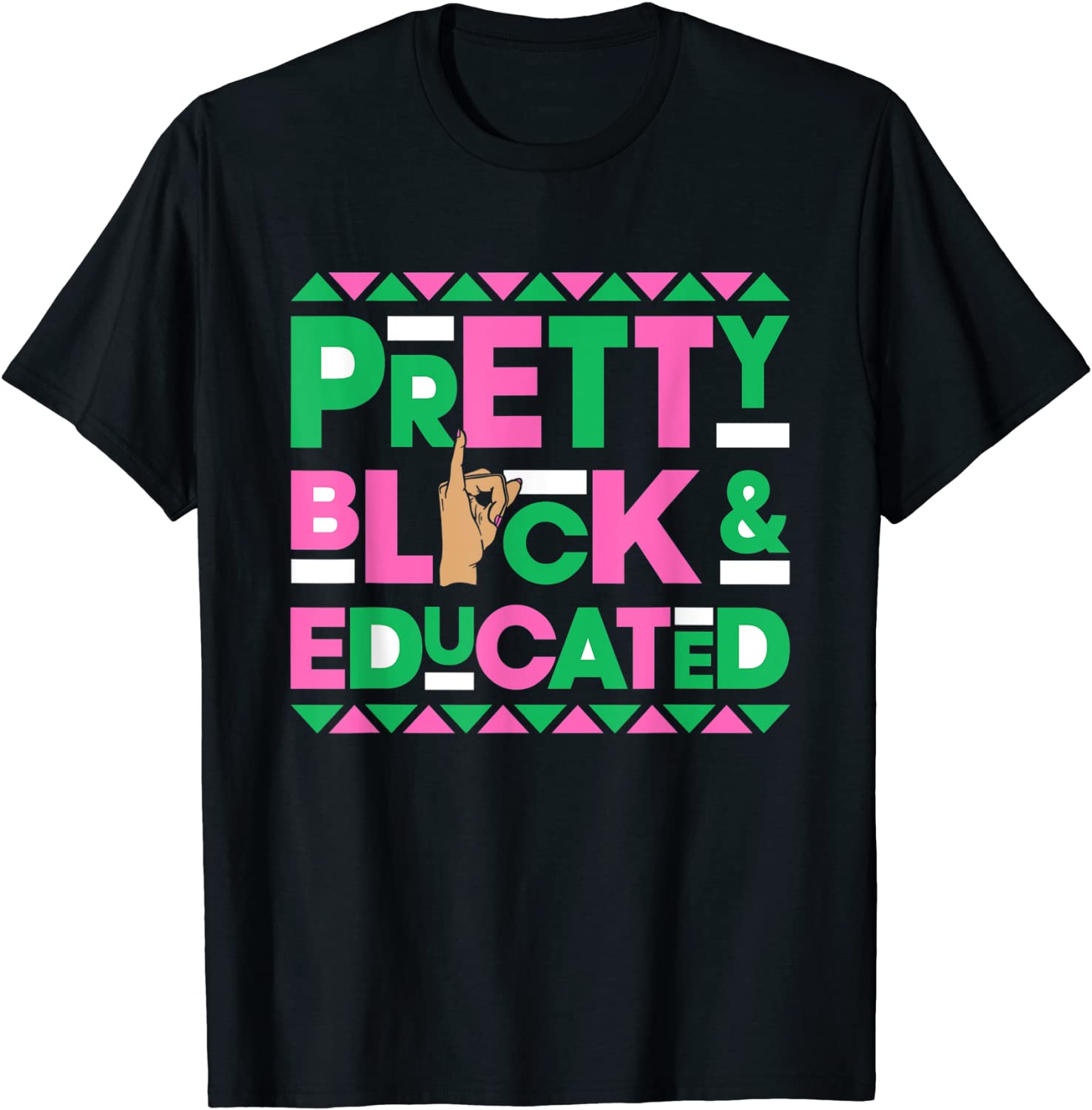 Alpha Pretty Black Kappa and Educated Alpha Hand Sign 1908 T-Shirt