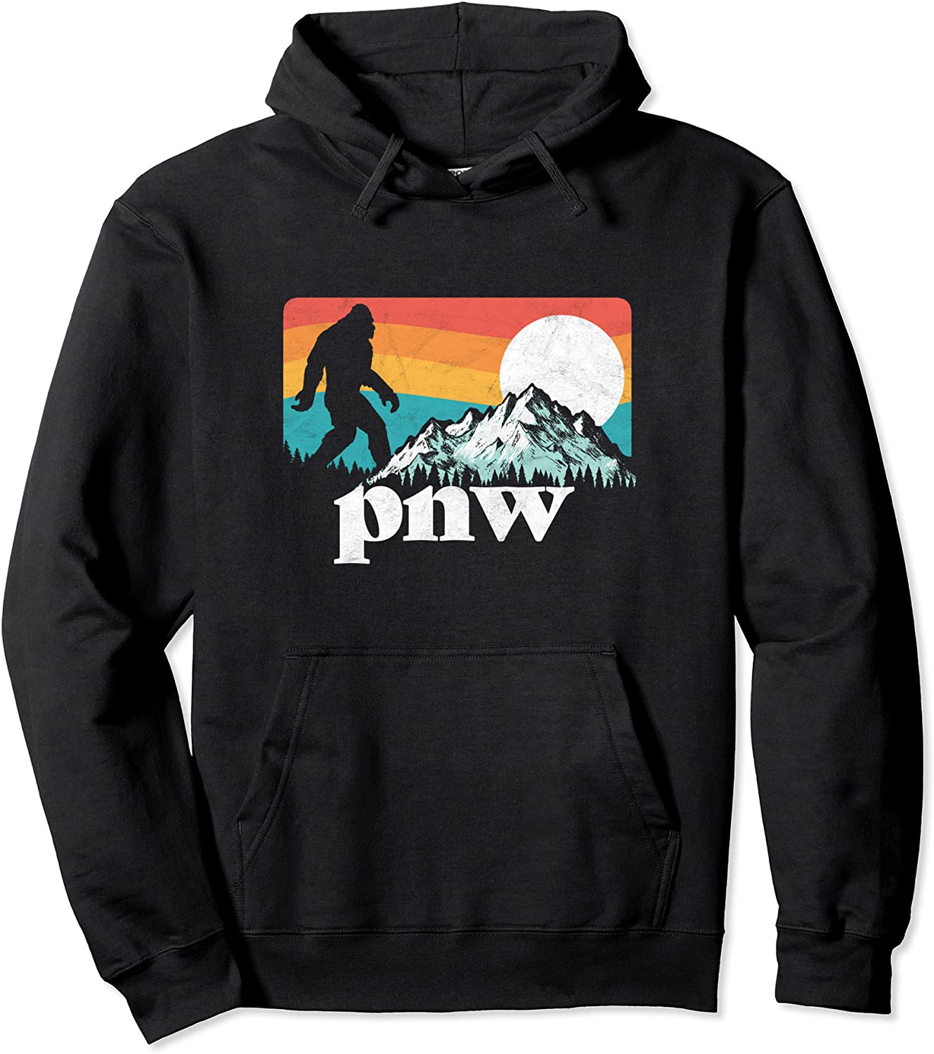 PNW - Pacific Northwest Bigfoot Mountains Pullover Hoodie