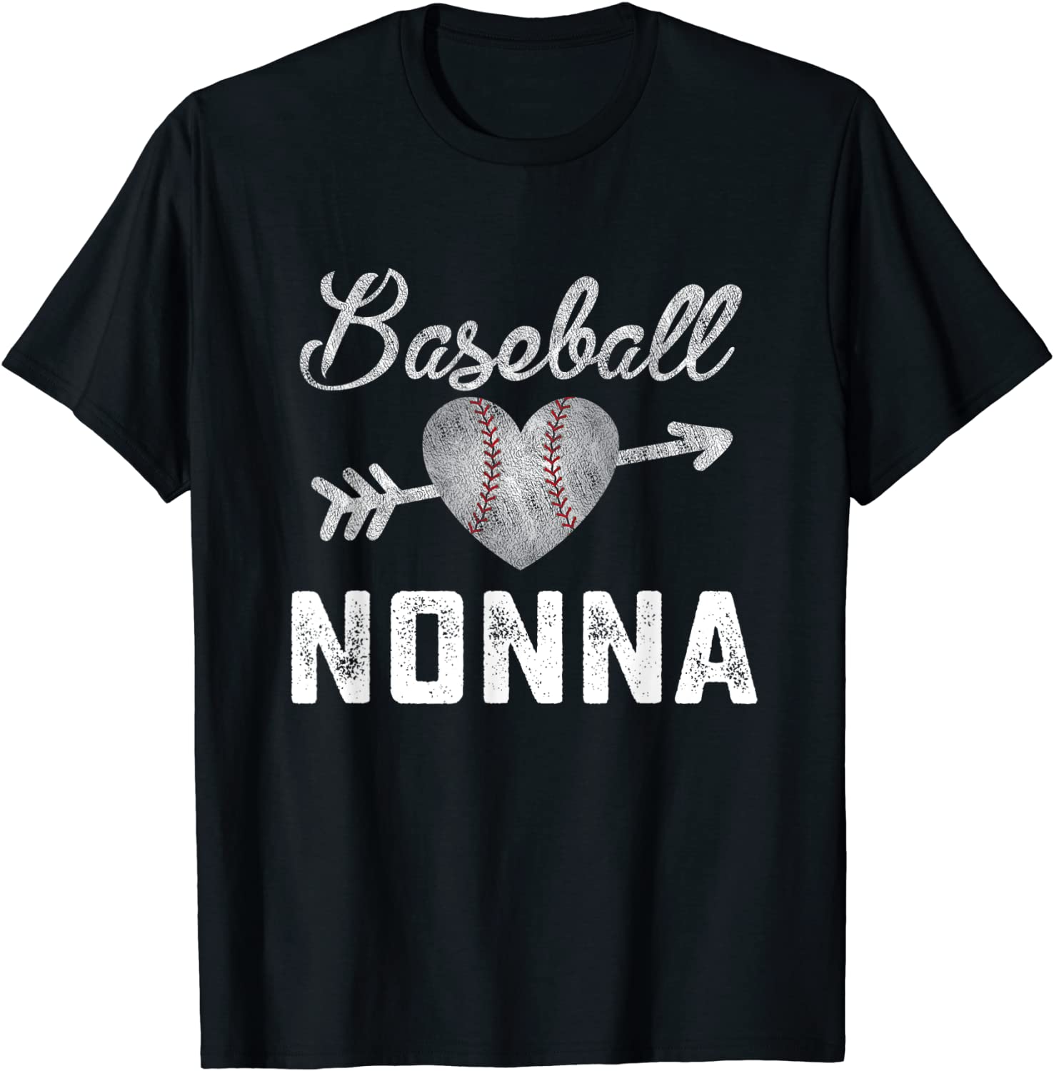 Baseball Nonna Heart Cool Softball USA Sports Player Gift T-Shirt