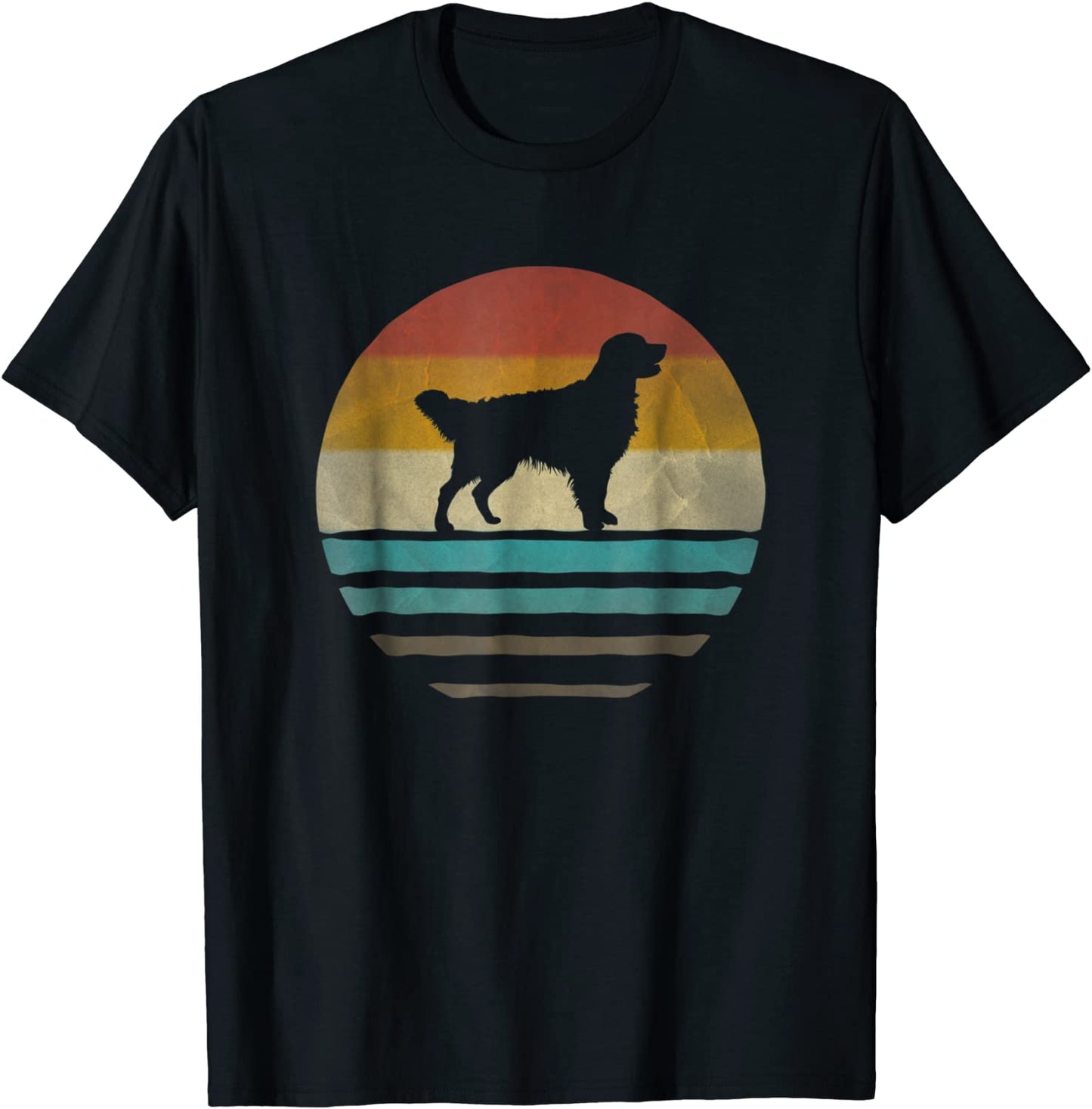 Golden Retriever Dog Shirt Retro Vintage 70s Silhouette Gift