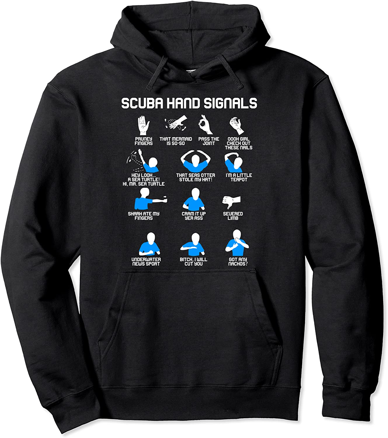 Scuba Hand Signals Joke Funny Body Language Scuba Diver Gift Pullover Hoodie
