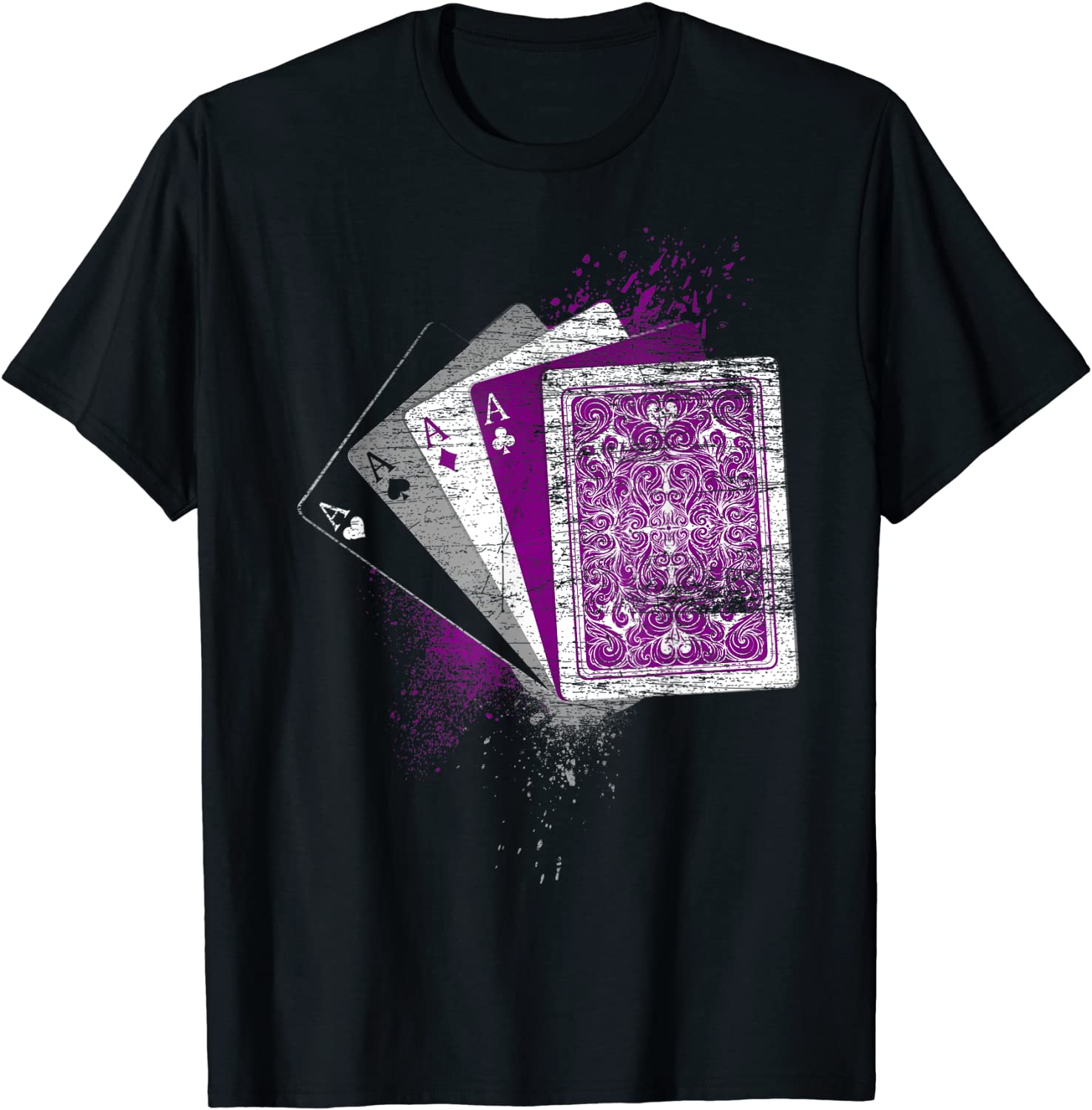 Asexuality Gift Ace Flag Playing Cards Queer LGBT Asexual T-Shirt