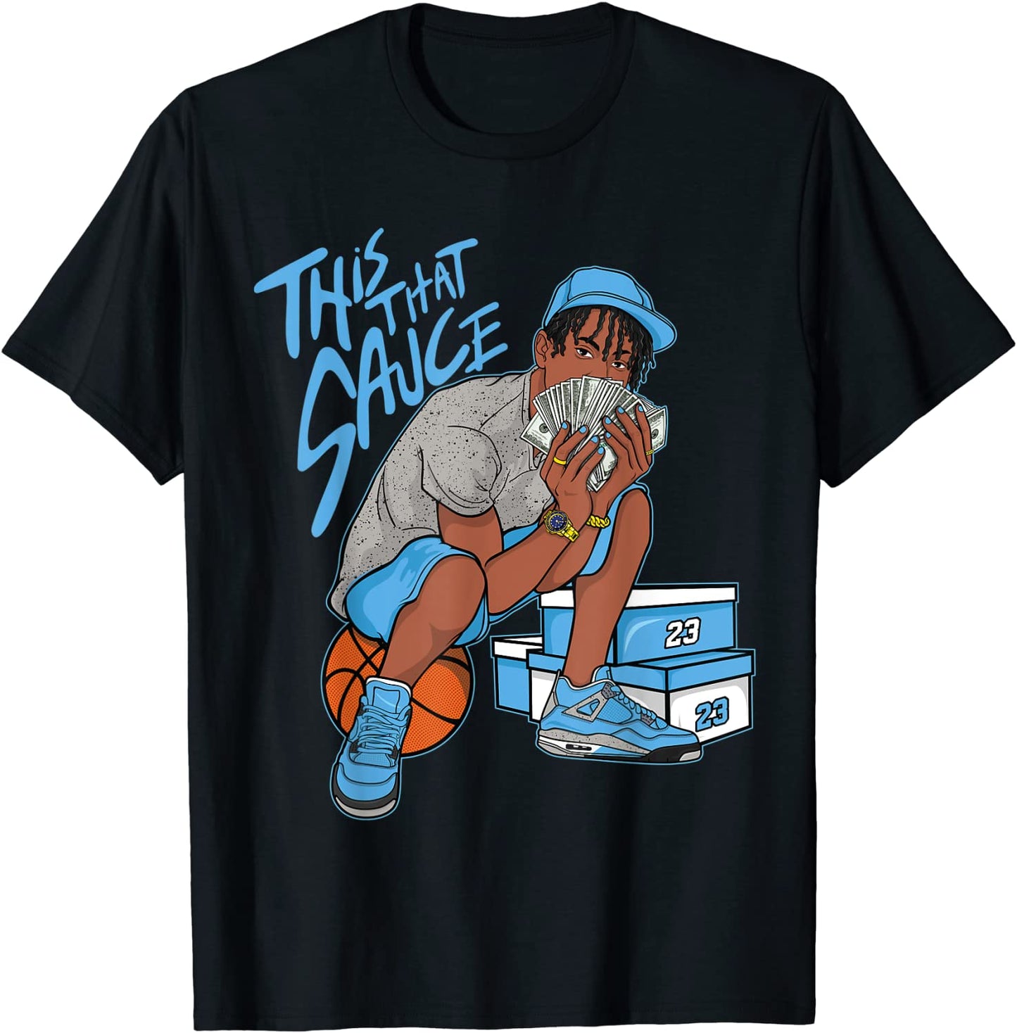 This That Sauce Graphic Tee Match Jordan 4 University Blue T-Shirt