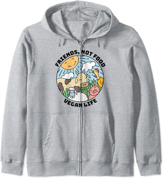 Animals Friends Not Food Herbivore Vegan Birthday Christmas Hoodie