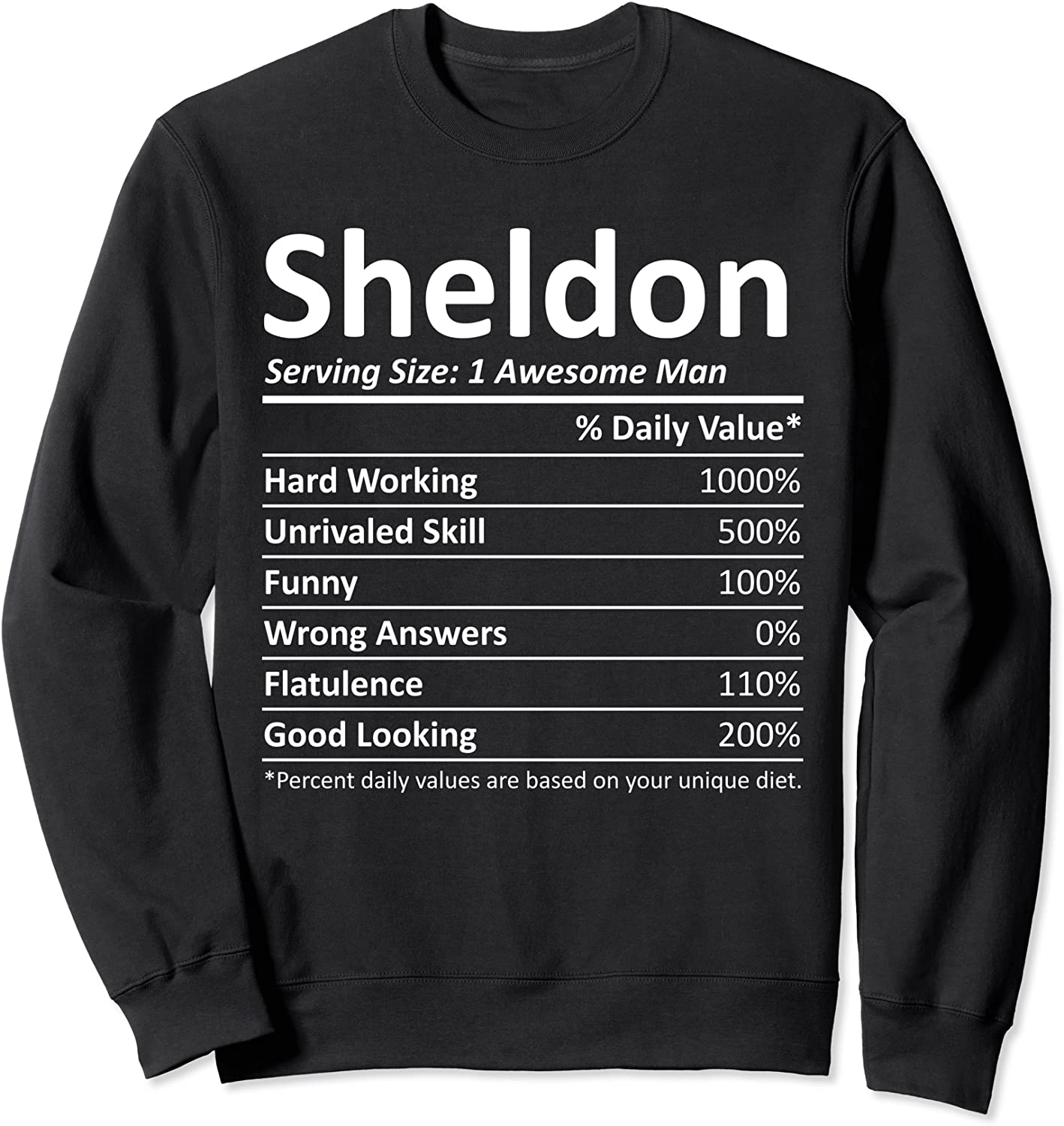 SHELDON Nutrition Funny Birthday Personalized Name Gift Idea Sweatshirt