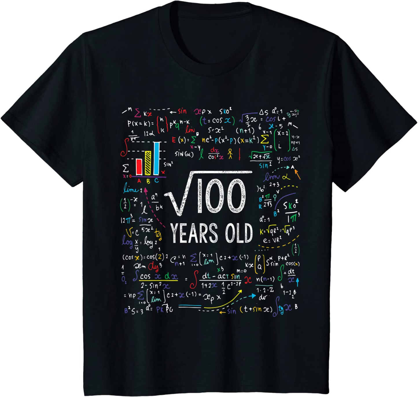 Kids Square Root Of 100 10th Birthday 10 Year Old Gifts Math Bday T-Shirt