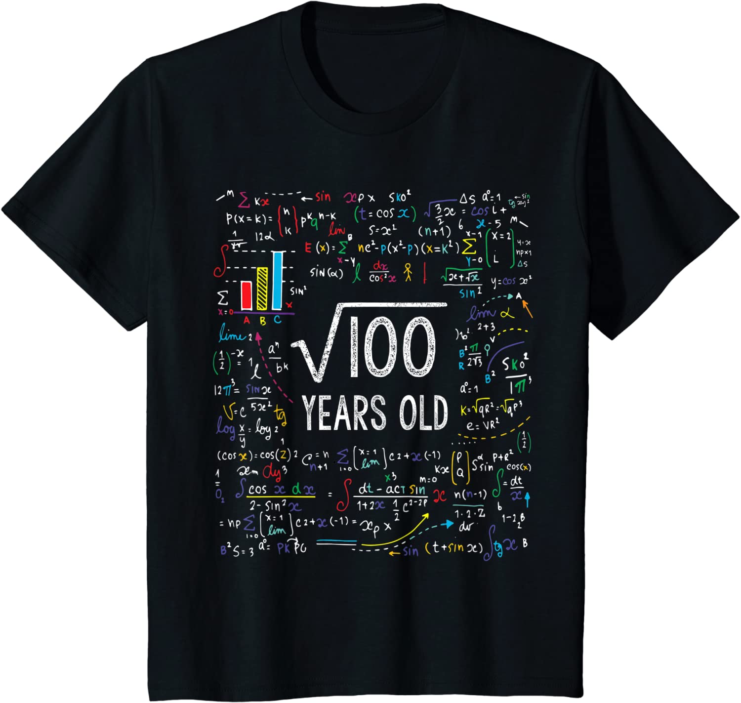 Kids Square Root Of 100 10th Birthday 10 Year Old Gifts Math Bday T-Shirt