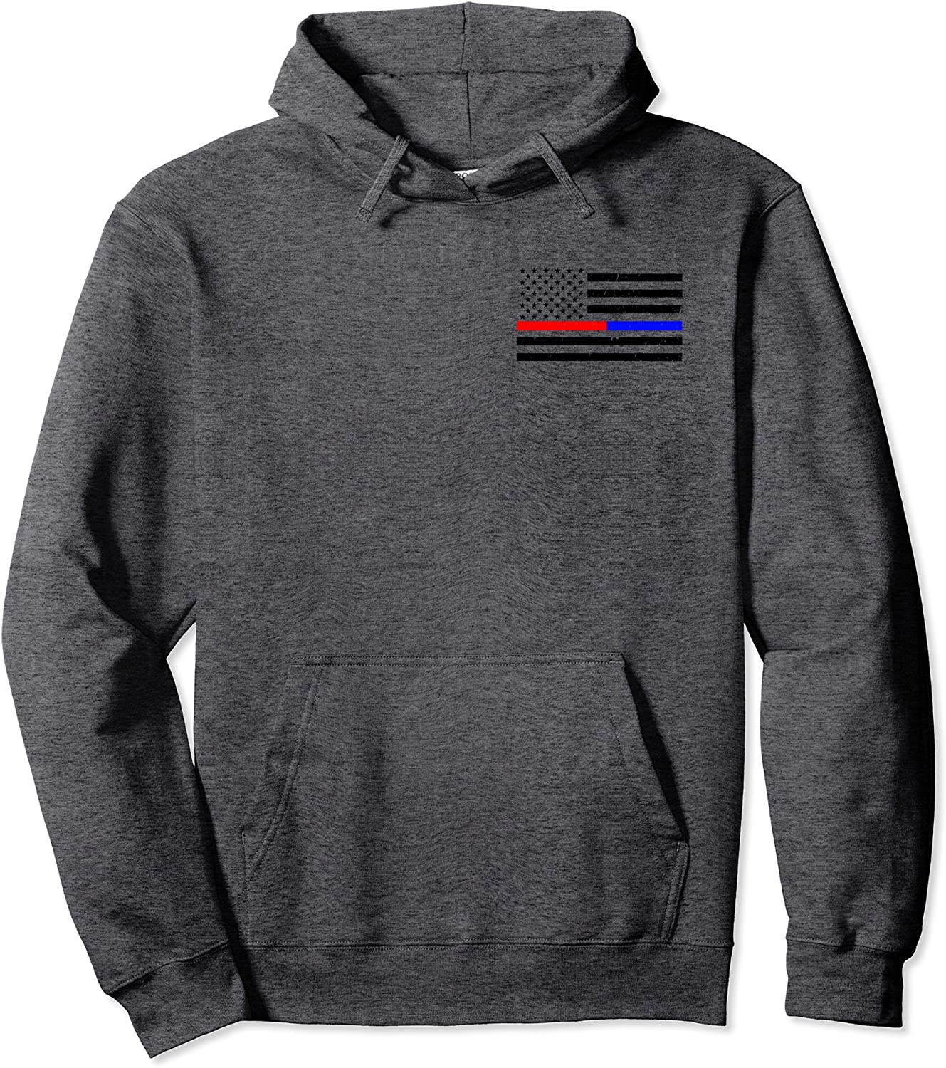Thin Red Blue Line Firefighter Police Flag Hoodie