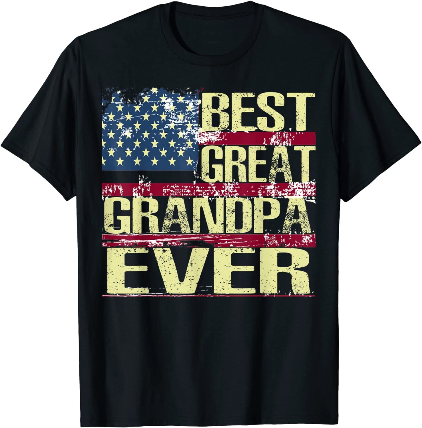 Mens Best Great Grandpa Ever American Flag T-shirt T-Shirt