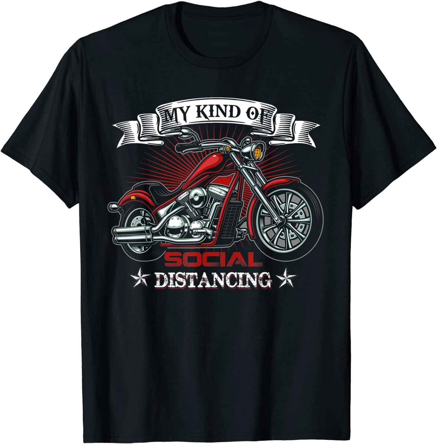 My Kind Of Social Distancing Funny Motorcycle Biker Quotes T-Shirt