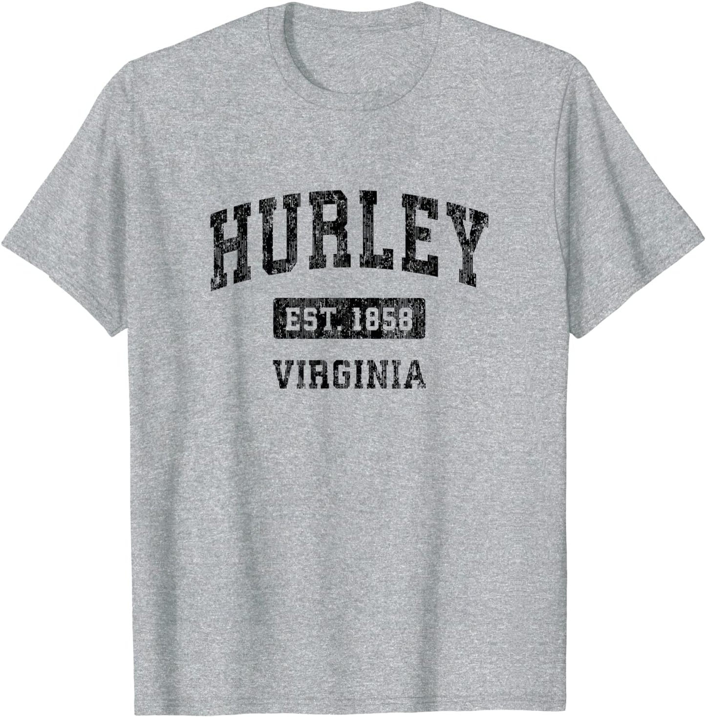 Hurley Virginia VA Vintage Sports Design Black Design T-Shirt