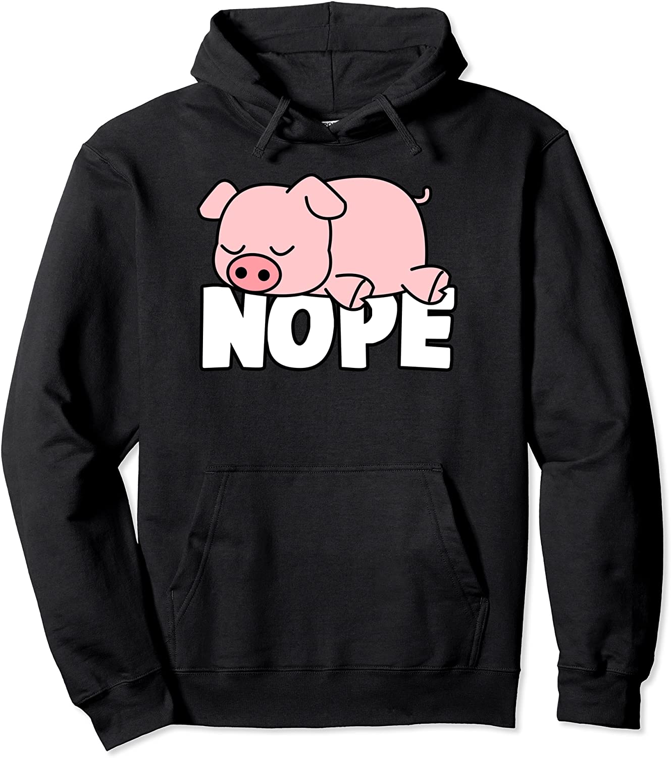 Napping Pig Tee Funny Nope Lazy Piggy Lover Pets Fan Gift Pullover Hoodie