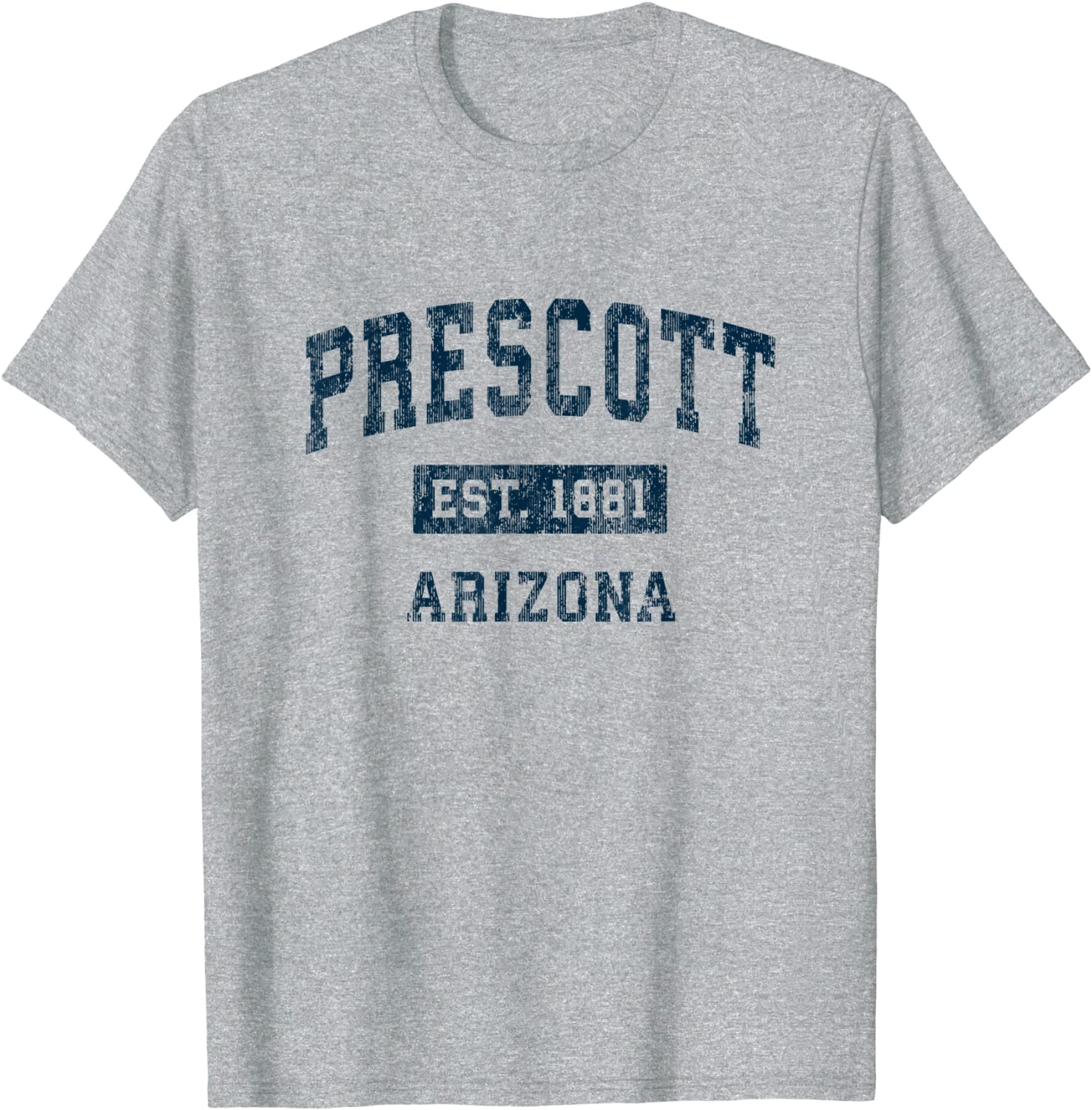 Prescott Arizona AZ Vintage Sports Design Navy Print T-Shirt