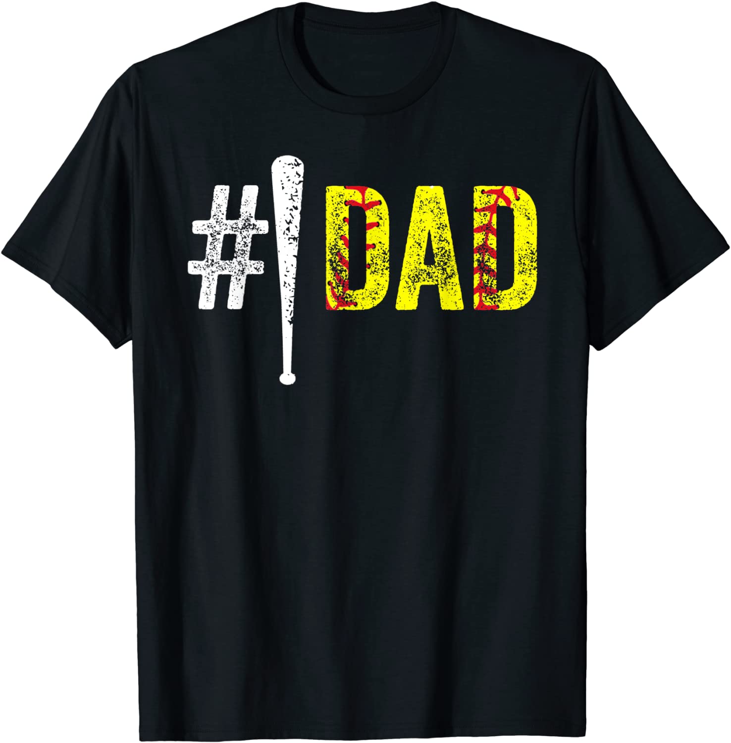 Mens 1 Dad Shirt Number One Softball Fan Dad Gift from Daughter