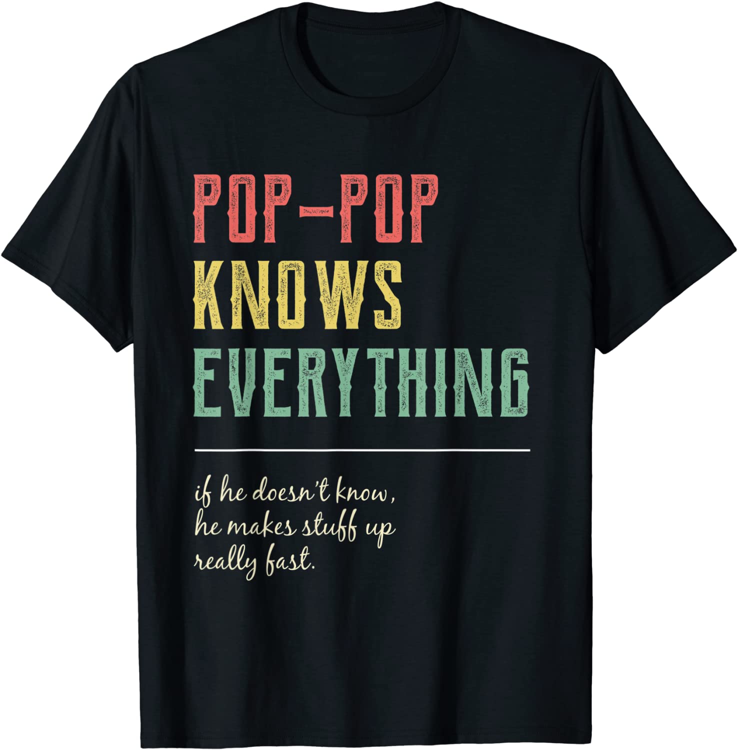 Pops Shirt for Grandpa Pop-Pop Knows Everything T-Shirt