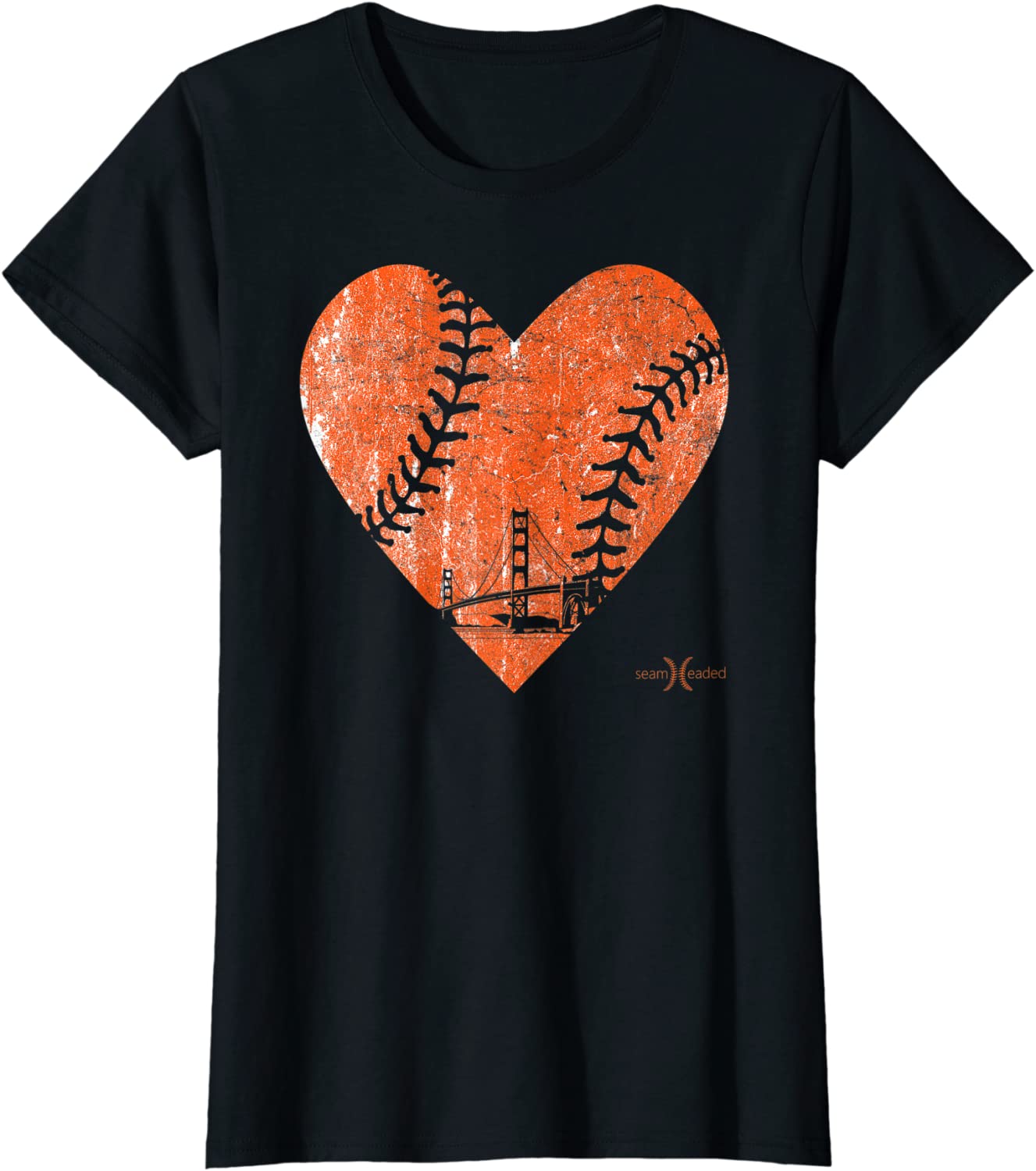 Vintage San Francisco Baseball Heart T-Shirt